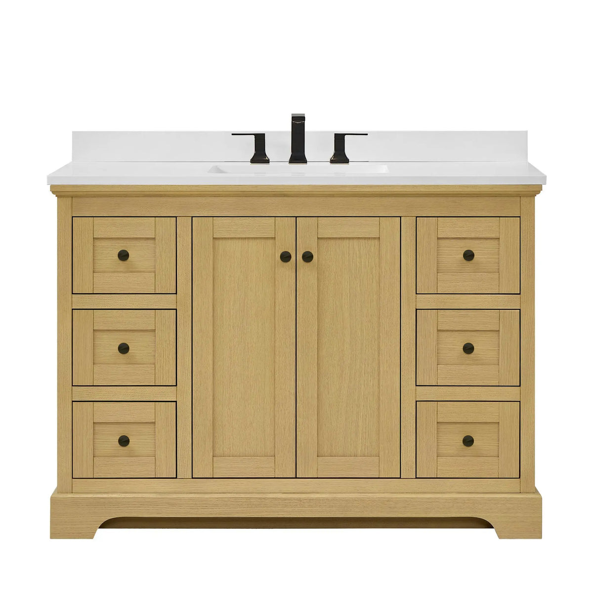 48" Avery Single Bathroom Vanity Honey Oak Matte Black Trim by wyndham View 36