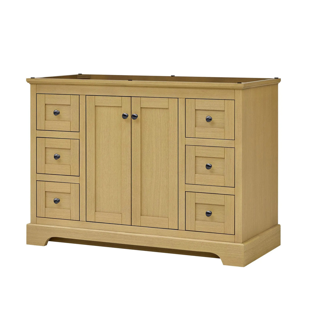 48" Avery Single Bathroom Vanity Honey Oak Matte Black Trim by wyndham View 44