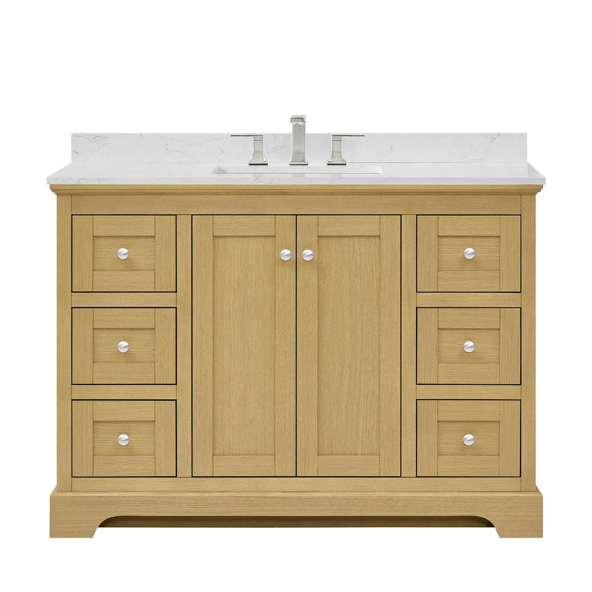 48" Avery Single Bathroom Vanity Honey Oak Polished Chrome Trim by wyndham View 6