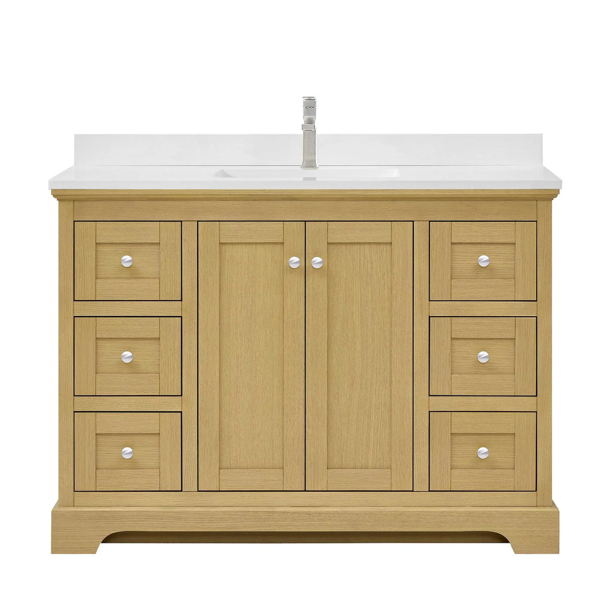 48" Avery Single Bathroom Vanity Honey Oak Polished Chrome Trim by wyndham View 21