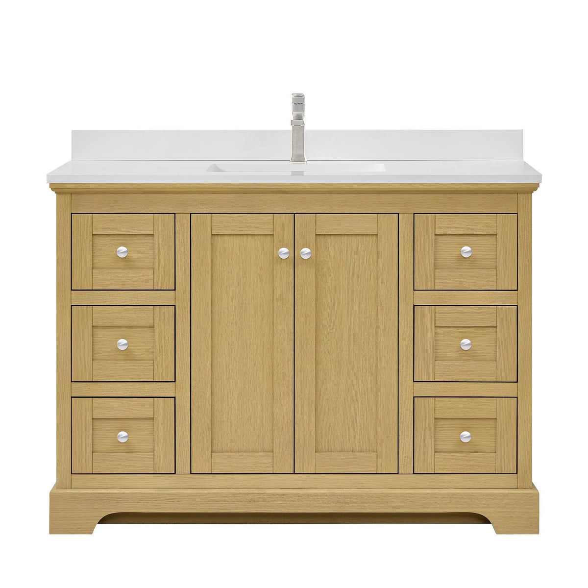 48" Avery Single Bathroom Vanity Honey Oak Polished Chrome Trim by wyndham View 31