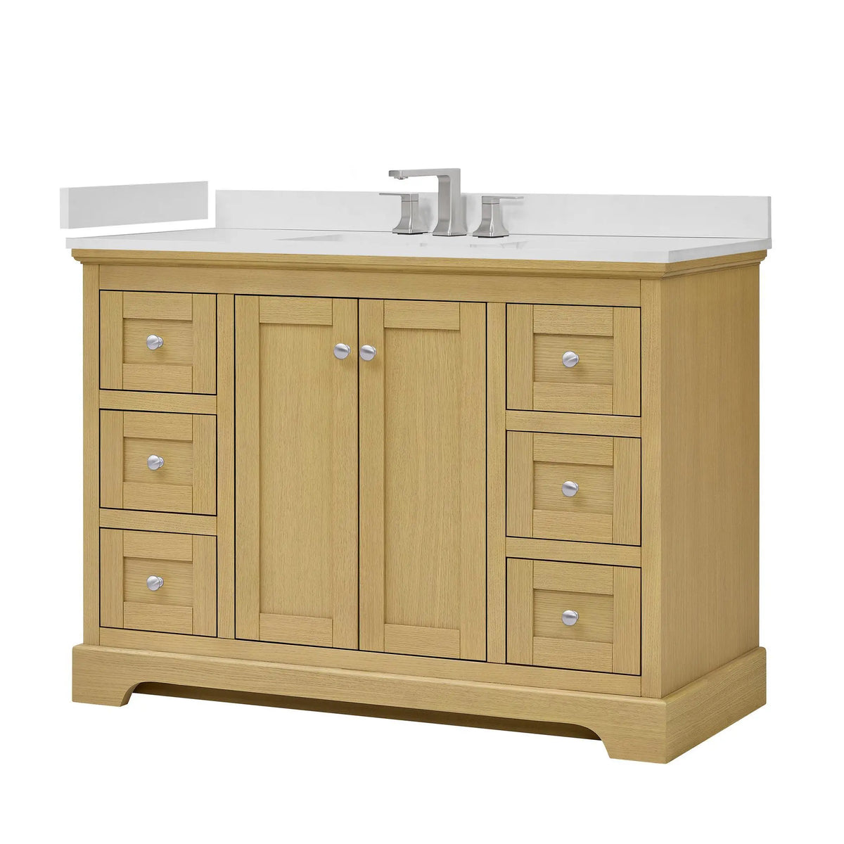 48" Avery Single Bathroom Vanity Honey Oak Polished Chrome Trim by wyndham View 40
