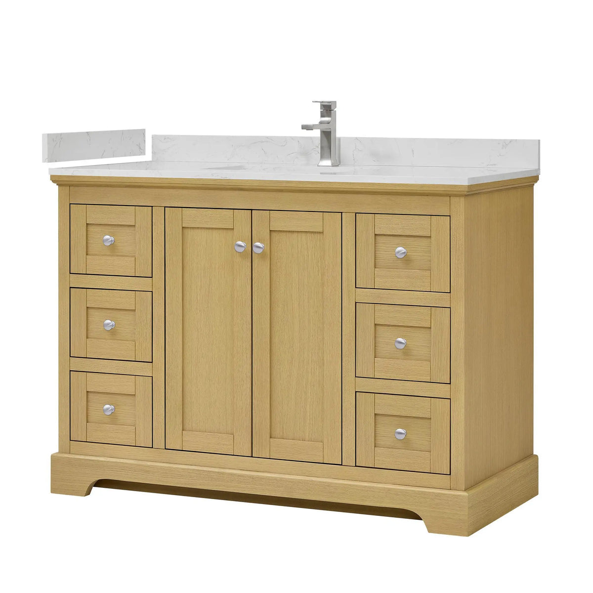 48" Avery Single Bathroom Vanity Honey Oak Polished Chrome Trim by wyndham View 5