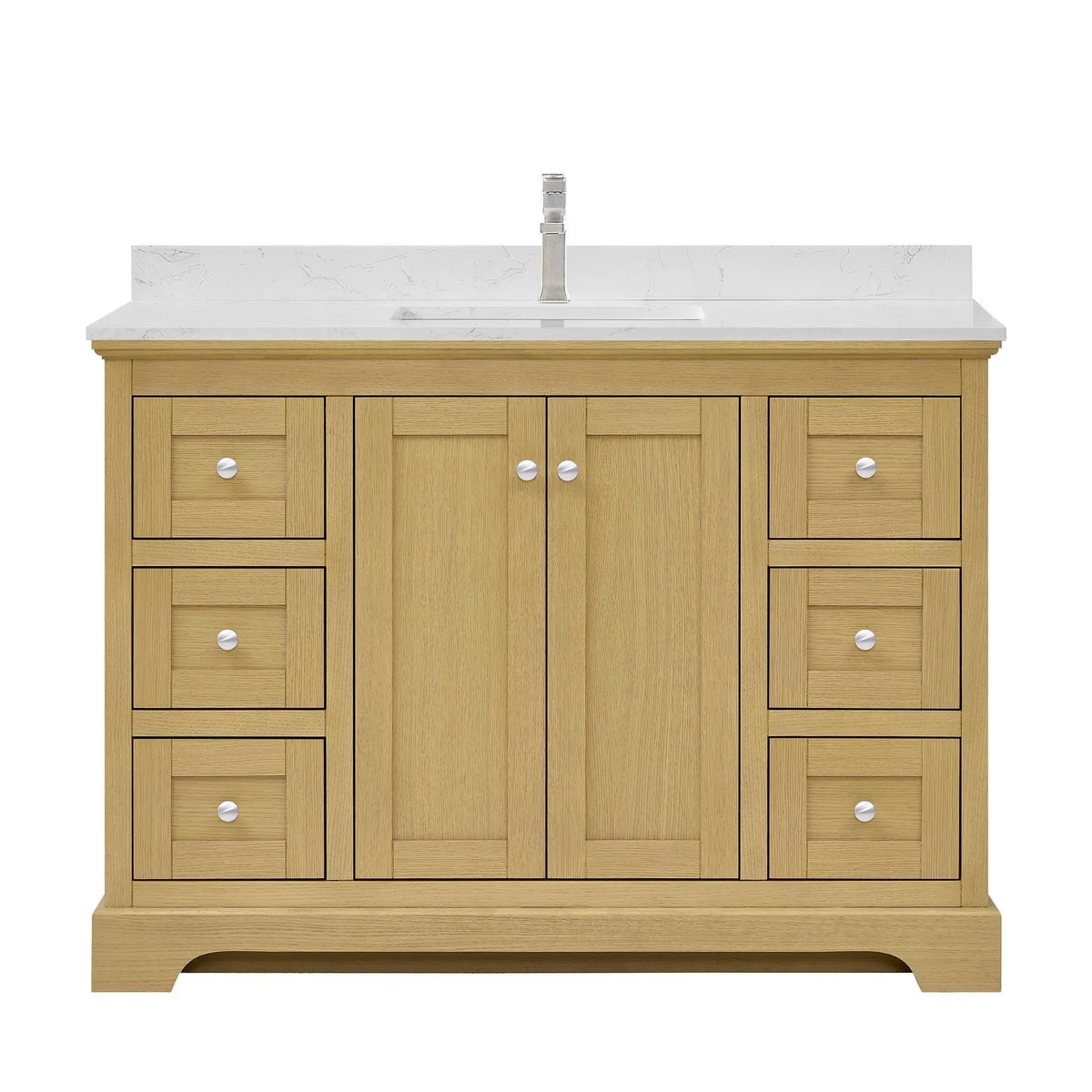 48" Avery Single Bathroom Vanity Honey Oak Polished Chrome Trim by wyndham View 1