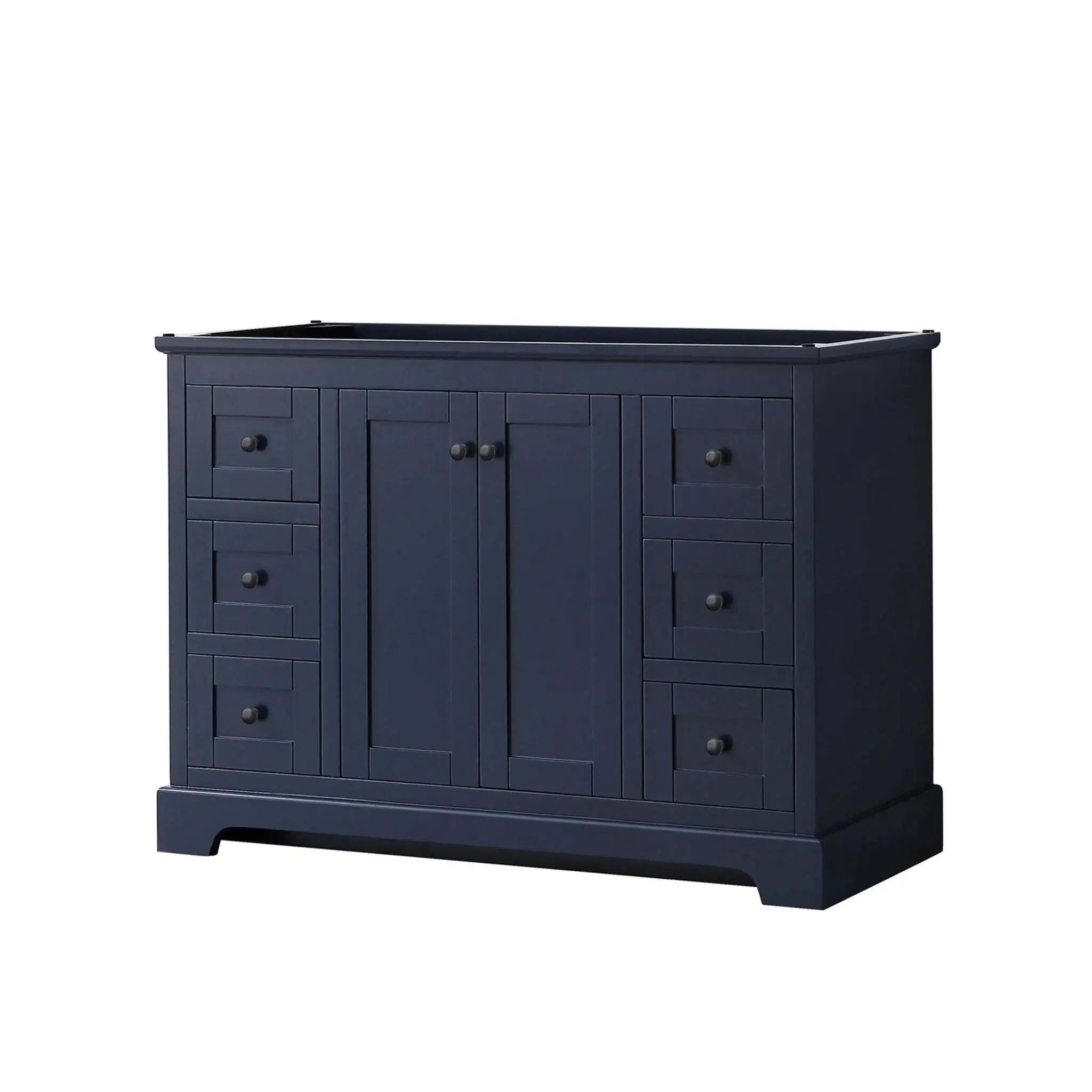48" Avery Single Bathroom Vanity in Dark Blue with Matte Black Trim by Wyndham