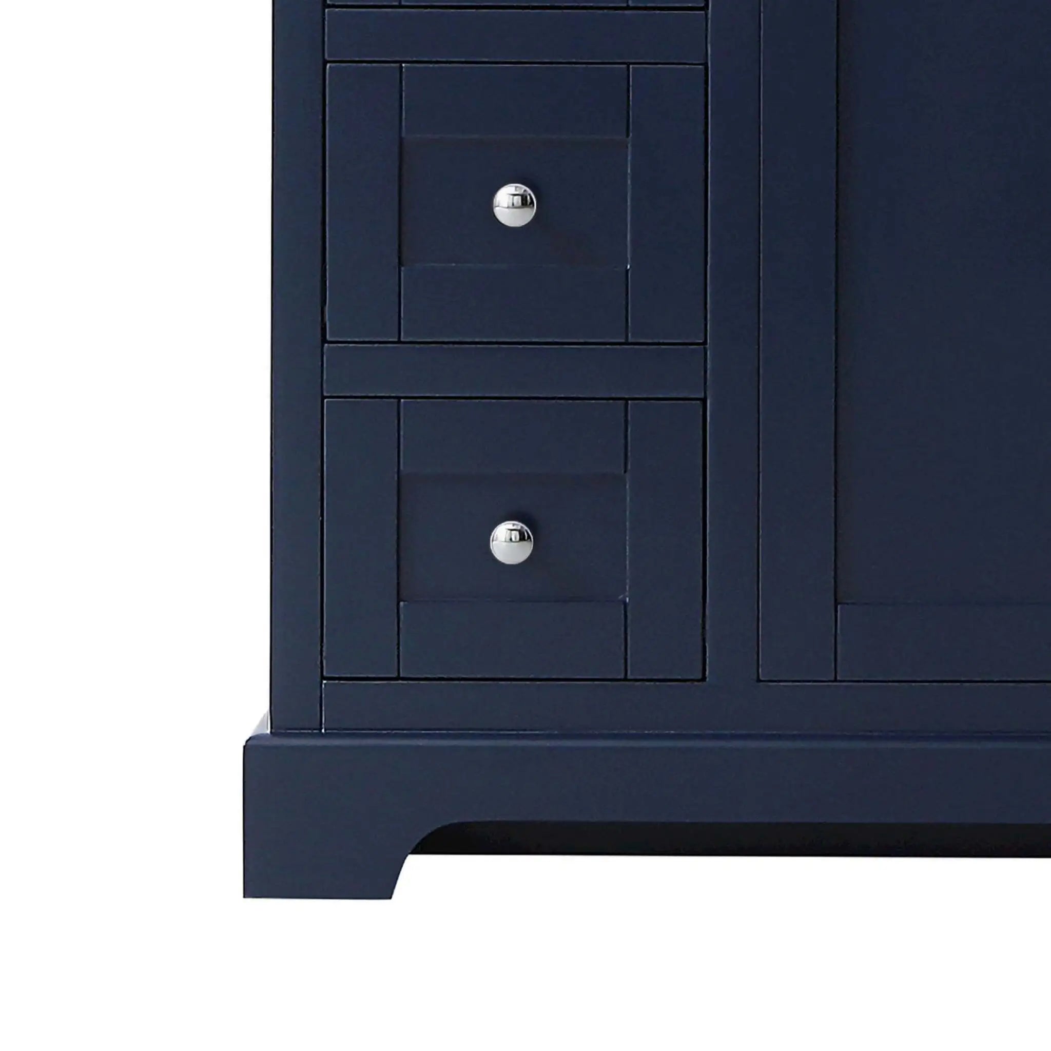 48" Avery Single Bathroom Vanity in Dark Blue with Polished Chrome Trim & 46" Mirror by Wyndham
