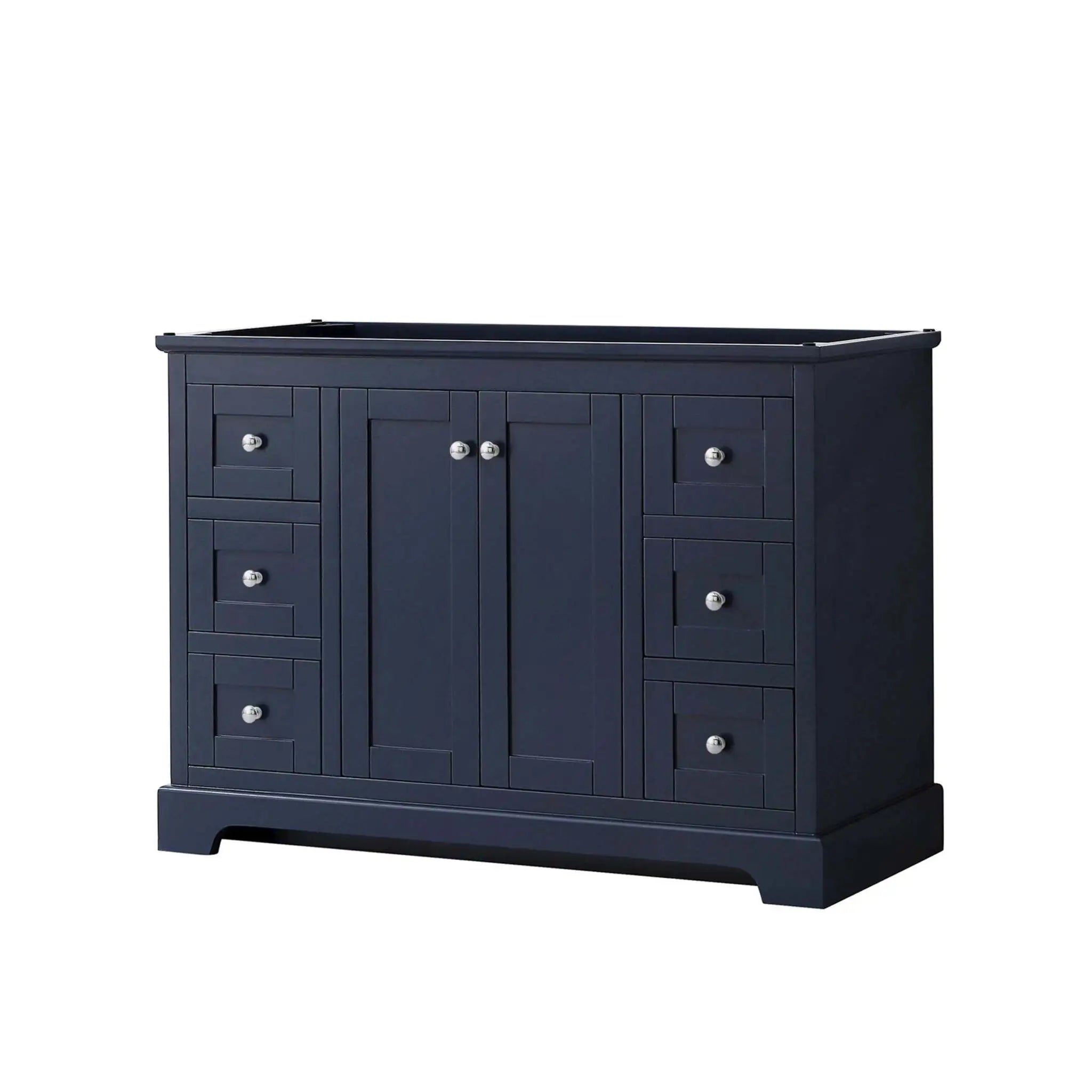 48" Avery Single Bathroom Vanity in Dark Blue with Polished Chrome Trim by Wyndham