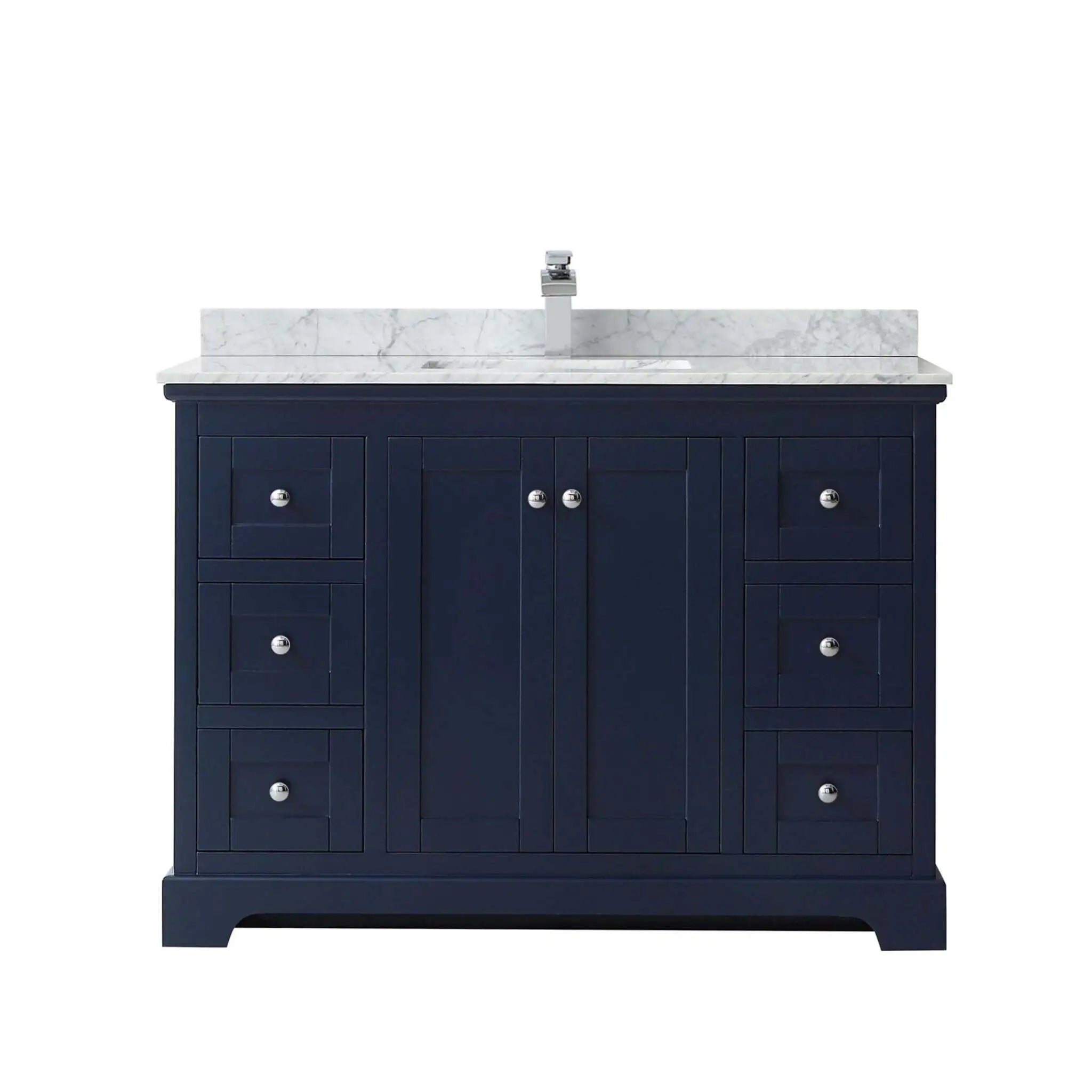 48" Avery Single Bathroom Vanity in Dark Blue with Polished Chrome Trim by Wyndham