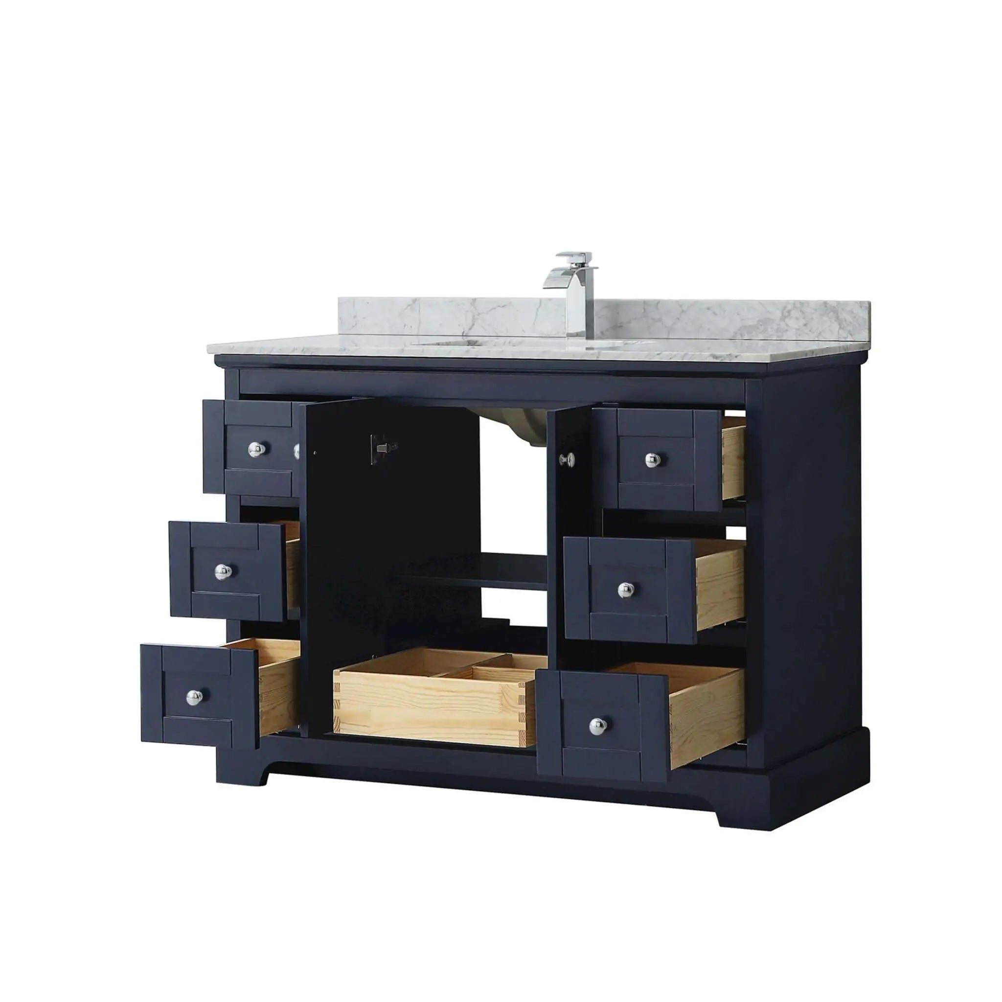48" Avery Single Bathroom Vanity in Dark Blue with Polished Chrome Trim by Wyndham