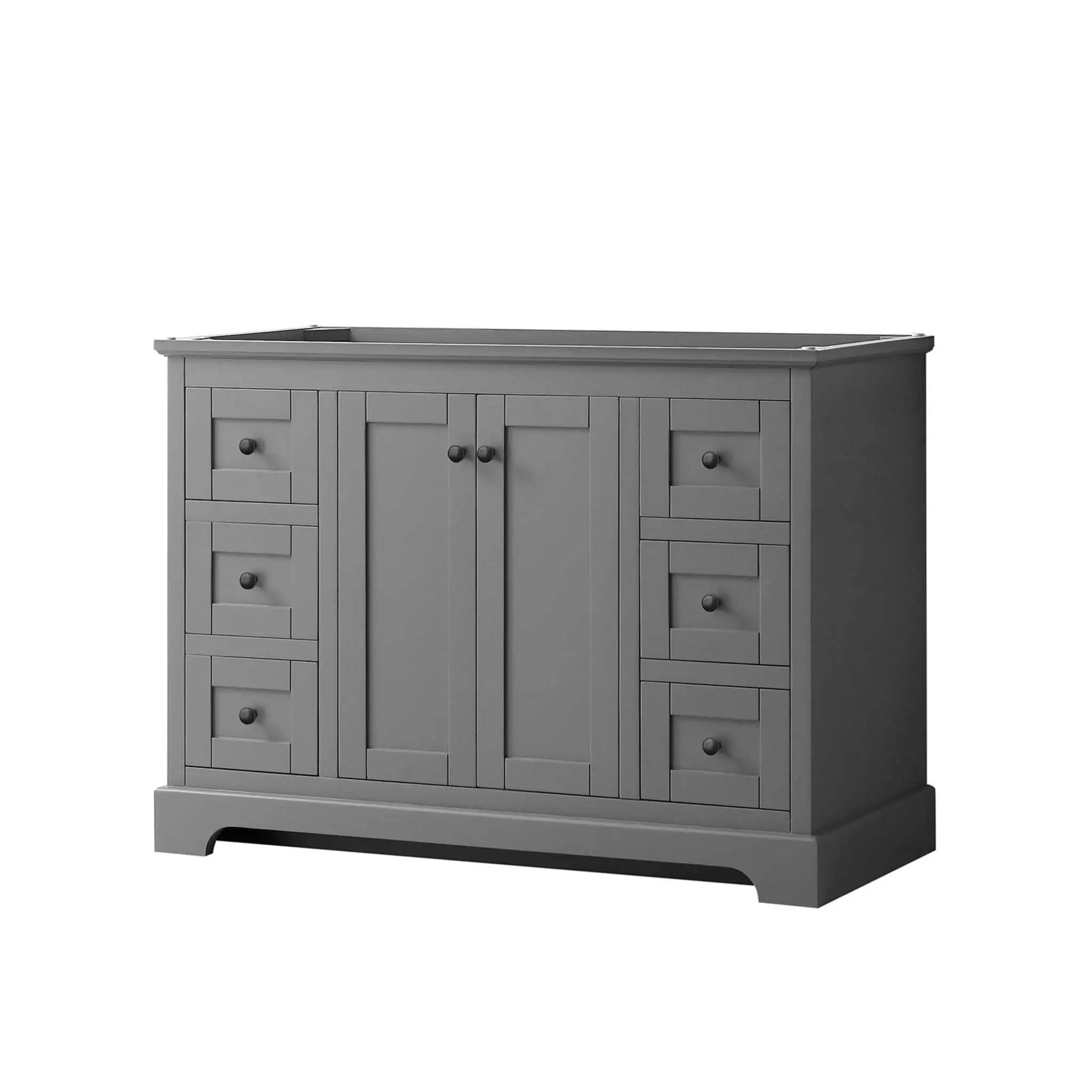 48" Avery Single Bathroom Vanity in Dark Gray with Matte Black Trim by Wyndham