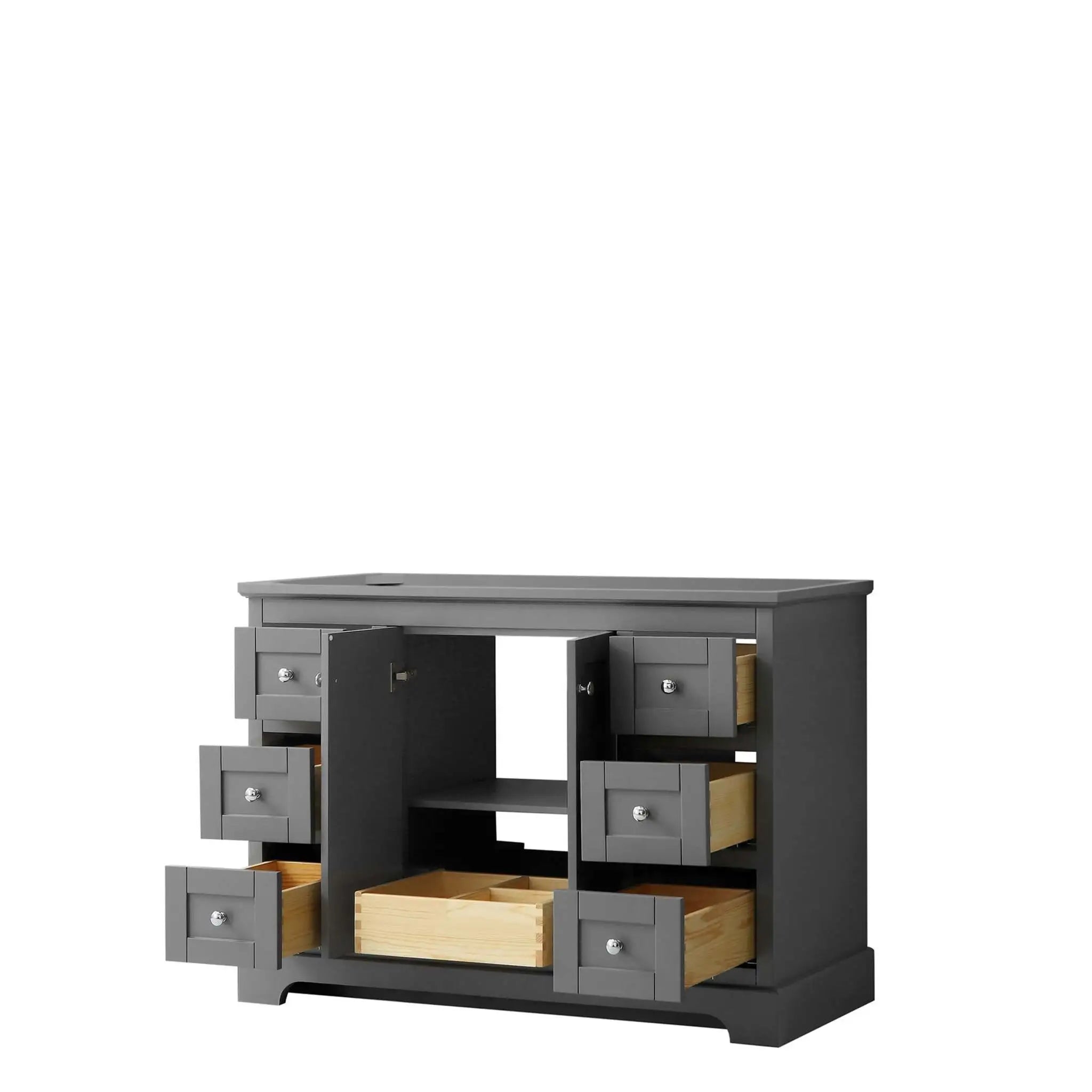 48" Avery Single Bathroom Vanity in Dark Gray with Polished Chrome Trim by Wyndham