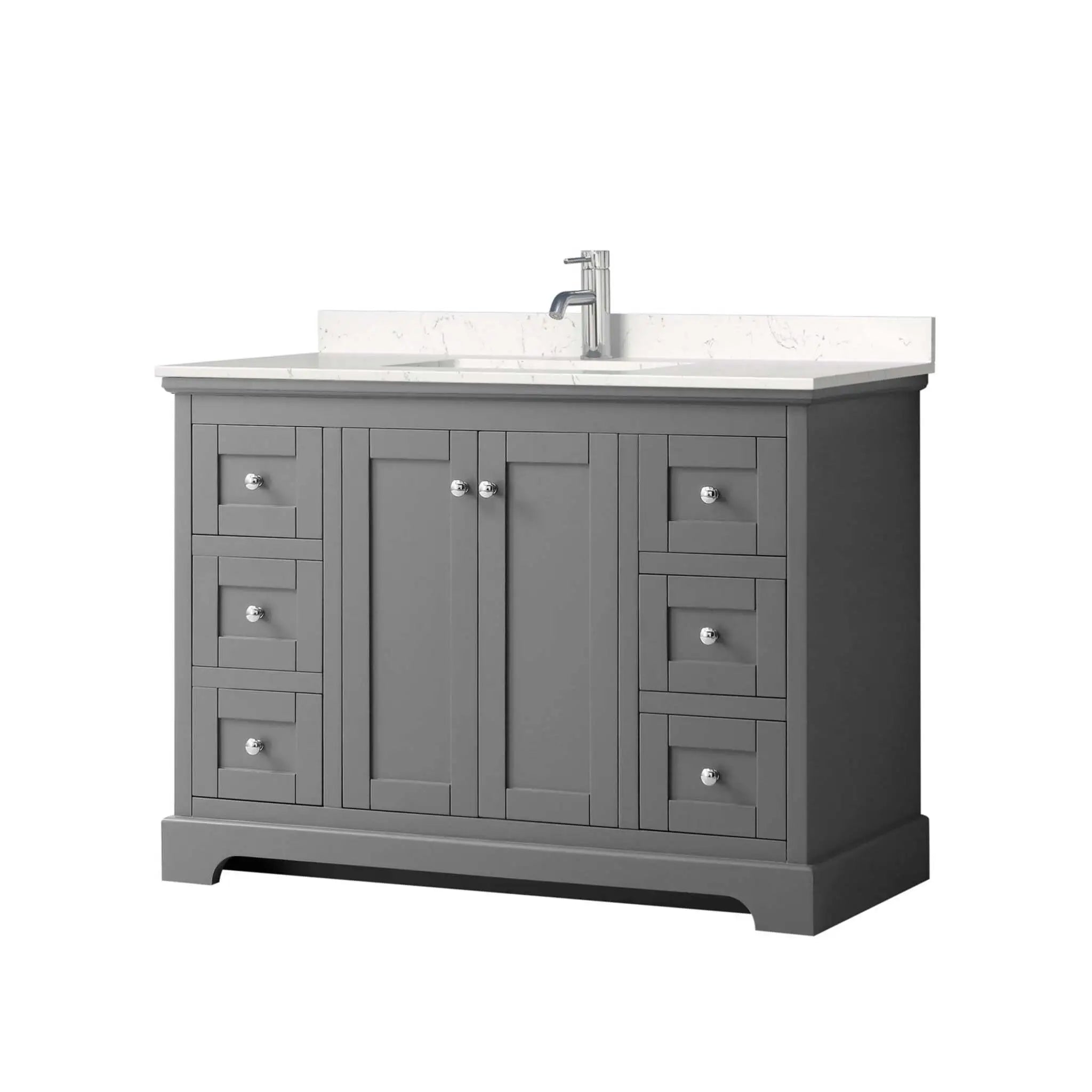 48" Avery Single Bathroom Vanity in Dark Gray with Polished Chrome Trim by Wyndham