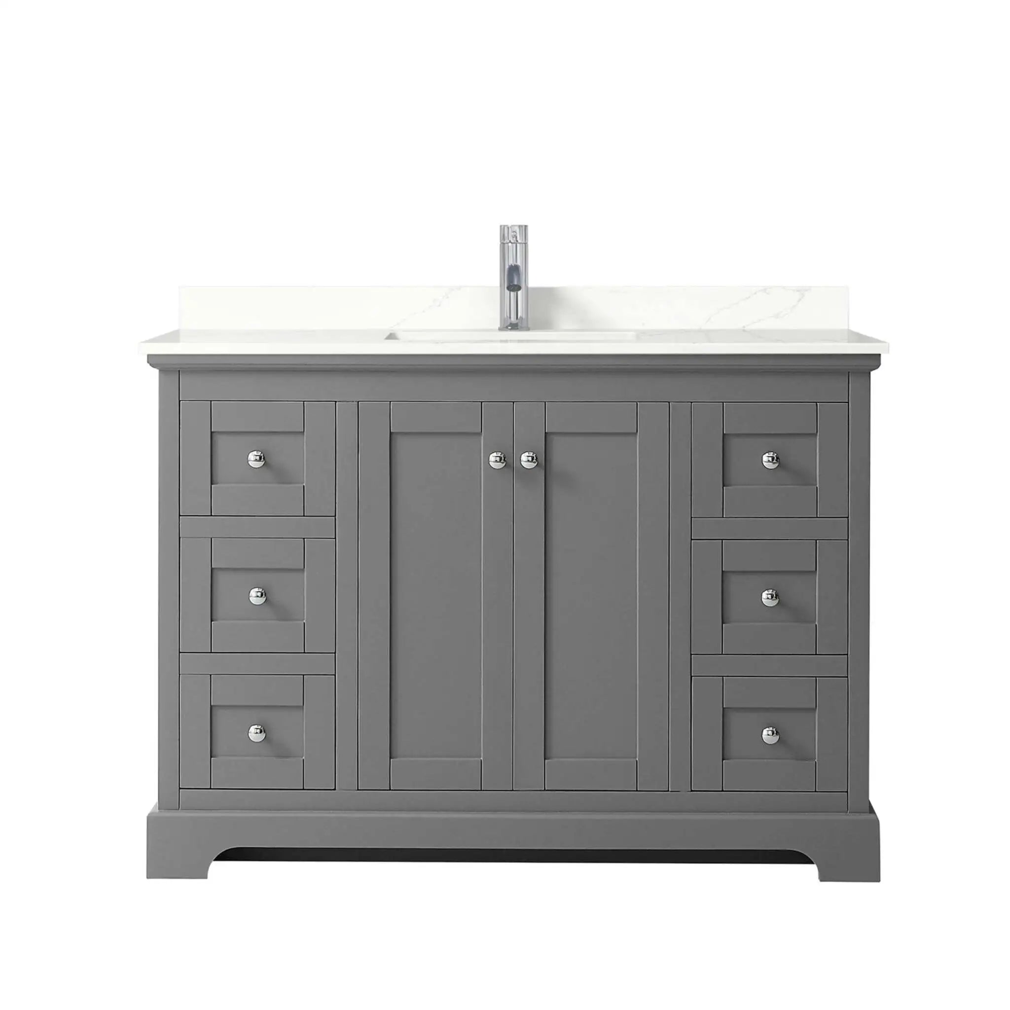48" Avery Single Bathroom Vanity in Dark Gray with Polished Chrome Trim by Wyndham