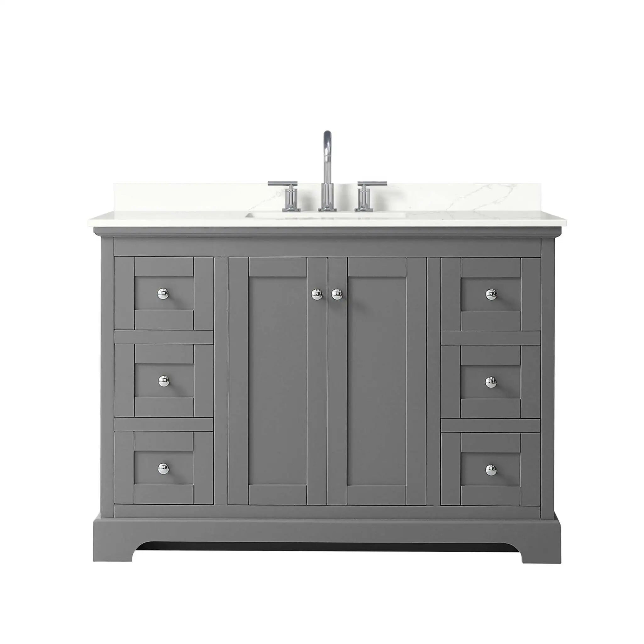 48" Avery Single Bathroom Vanity in Dark Gray with Polished Chrome Trim by Wyndham