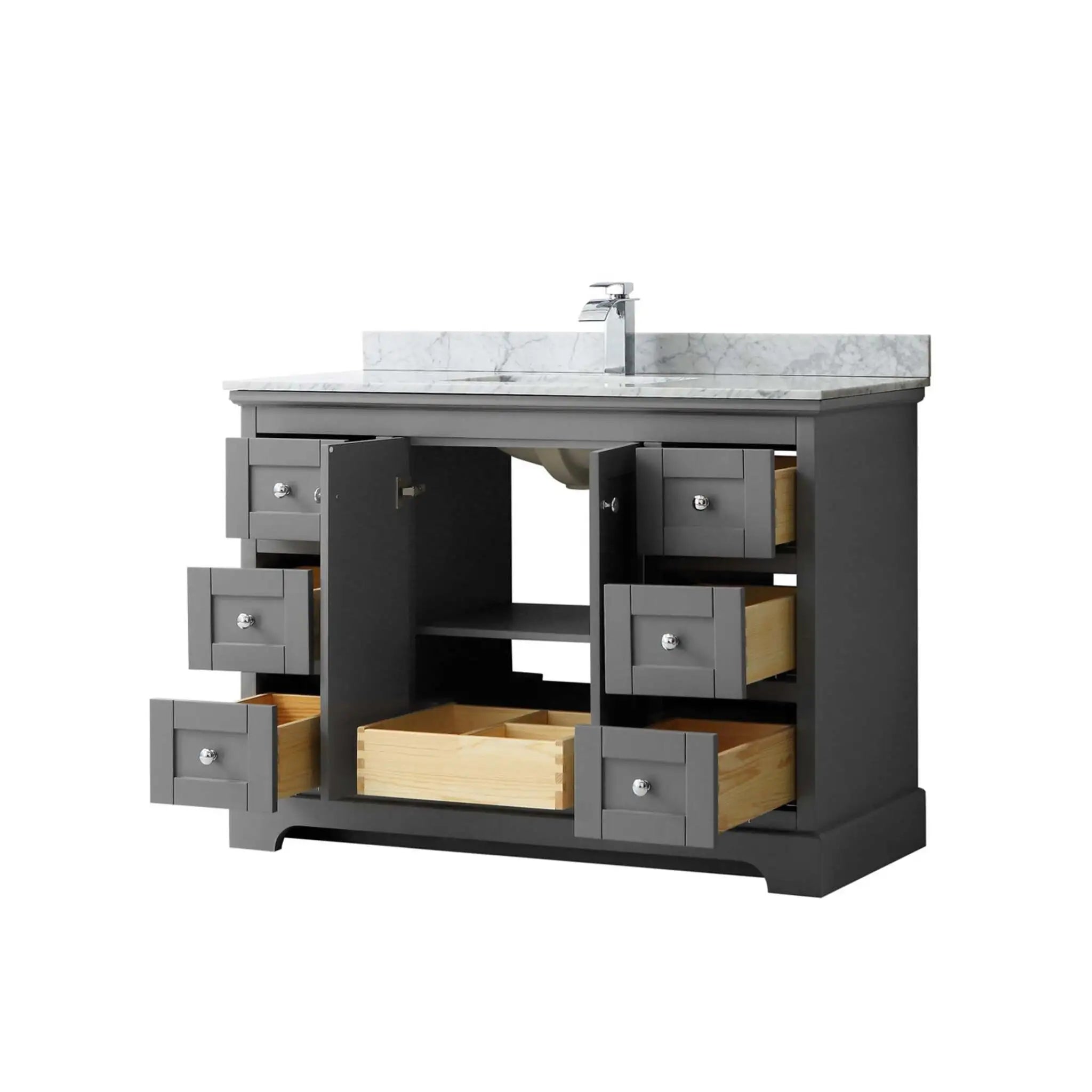 48" Avery Single Bathroom Vanity in Dark Gray with Polished Chrome Trim by Wyndham