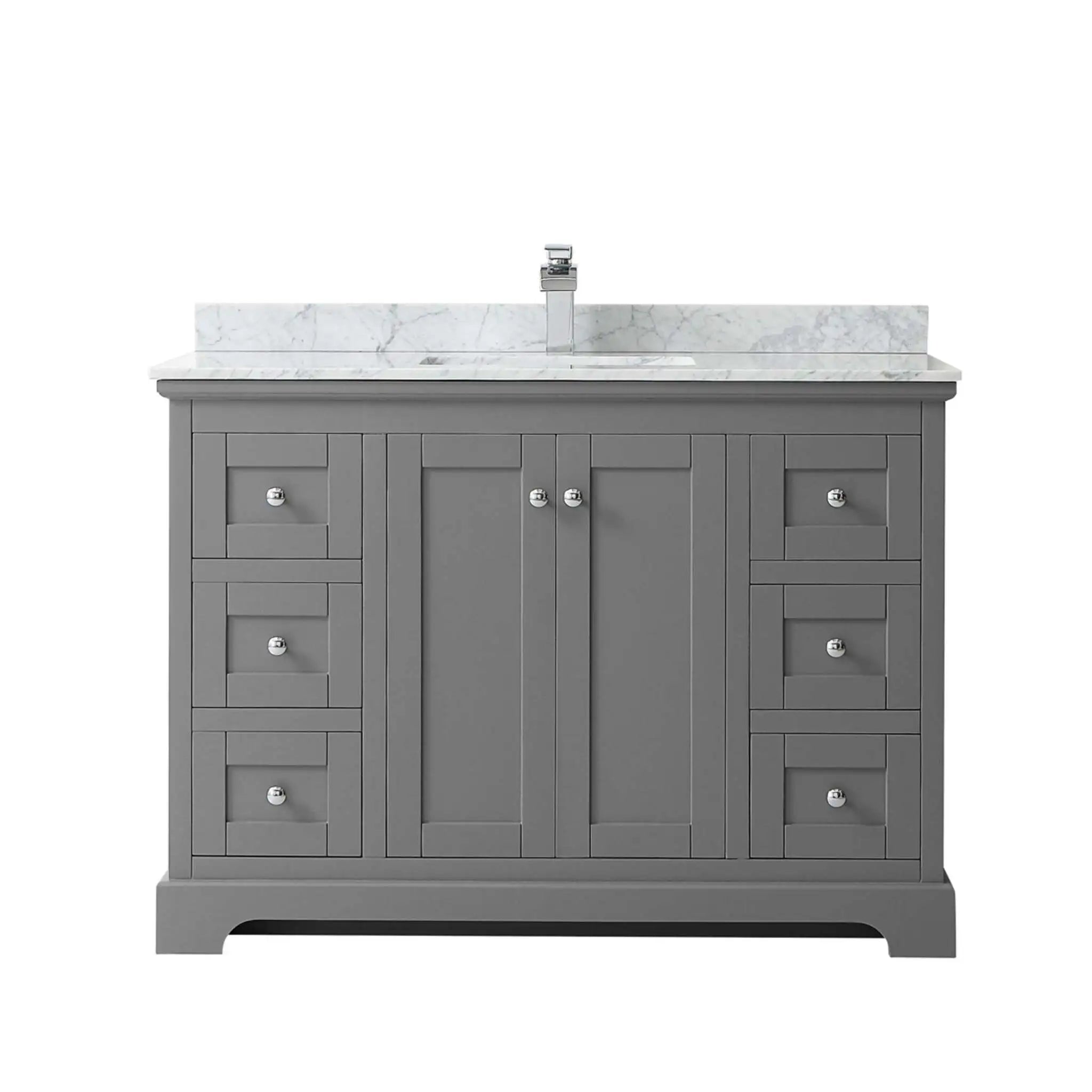 48" Avery Single Bathroom Vanity in Dark Gray with Polished Chrome Trim by Wyndham