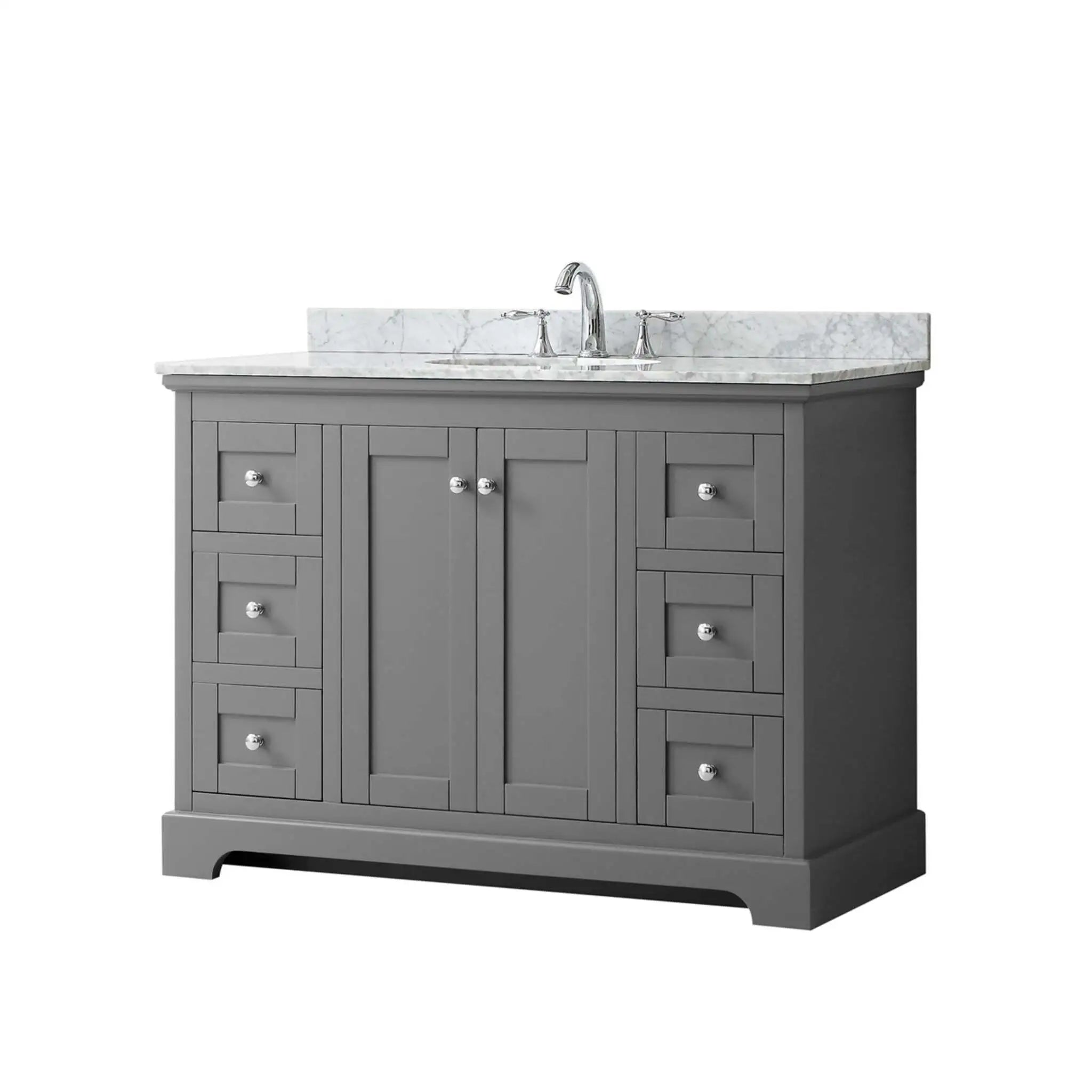 48" Avery Single Bathroom Vanity in Dark Gray with Polished Chrome Trim by Wyndham
