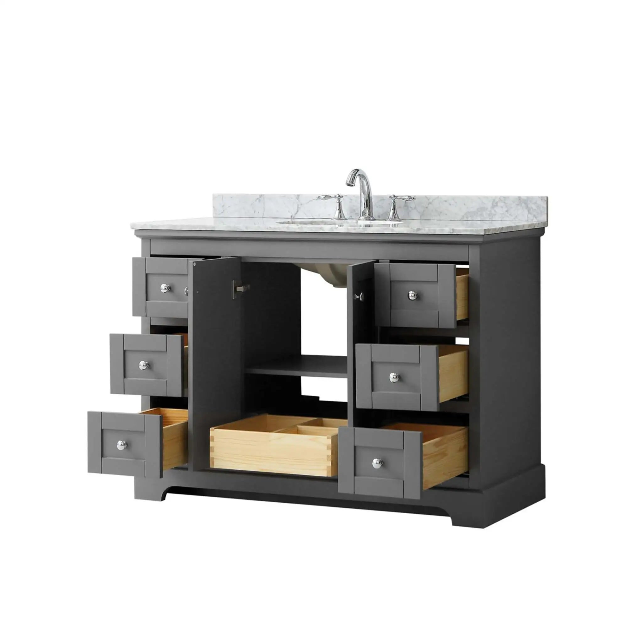 48" Avery Single Bathroom Vanity in Dark Gray with Polished Chrome Trim by Wyndham