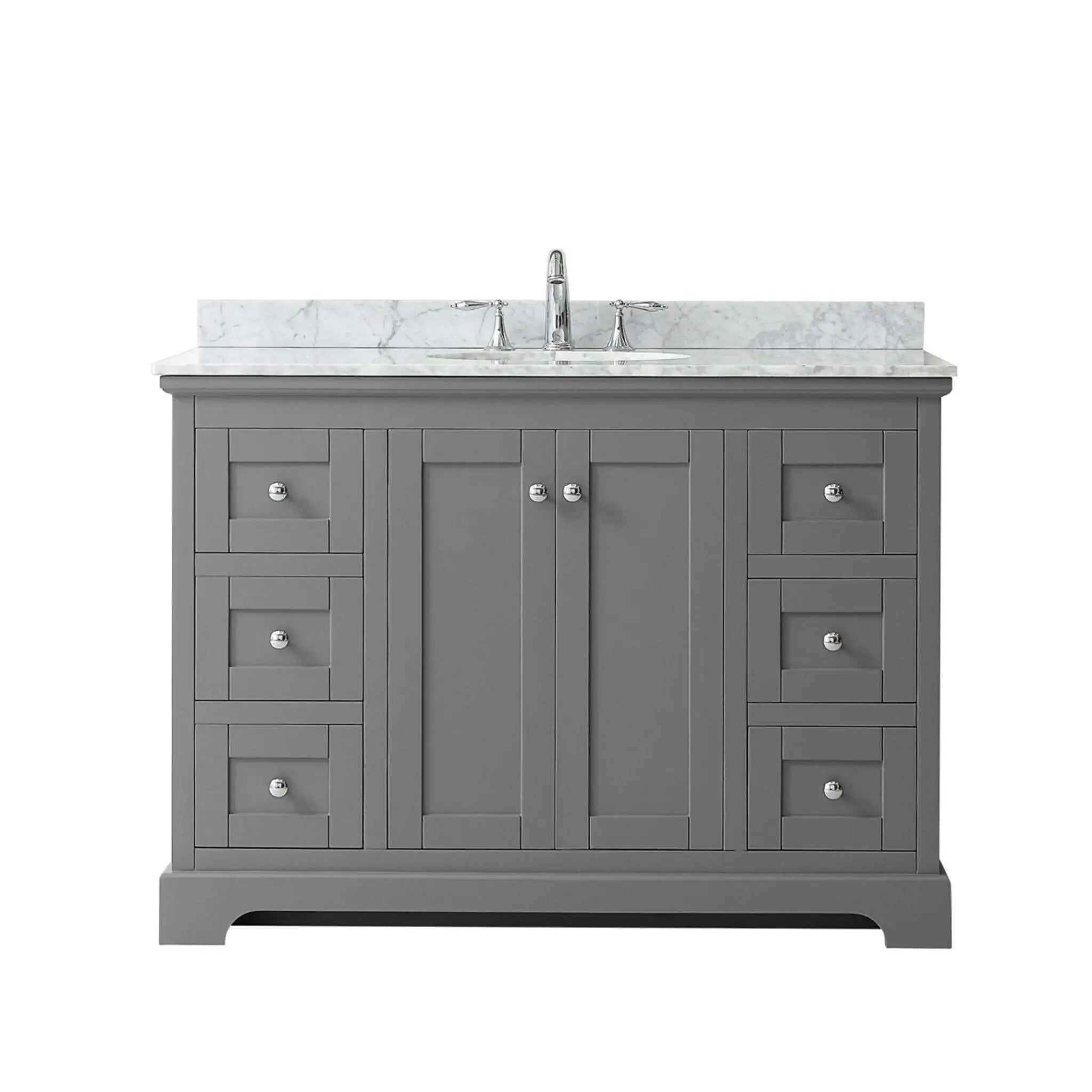 48" Avery Single Bathroom Vanity in Dark Gray with Polished Chrome Trim by Wyndham