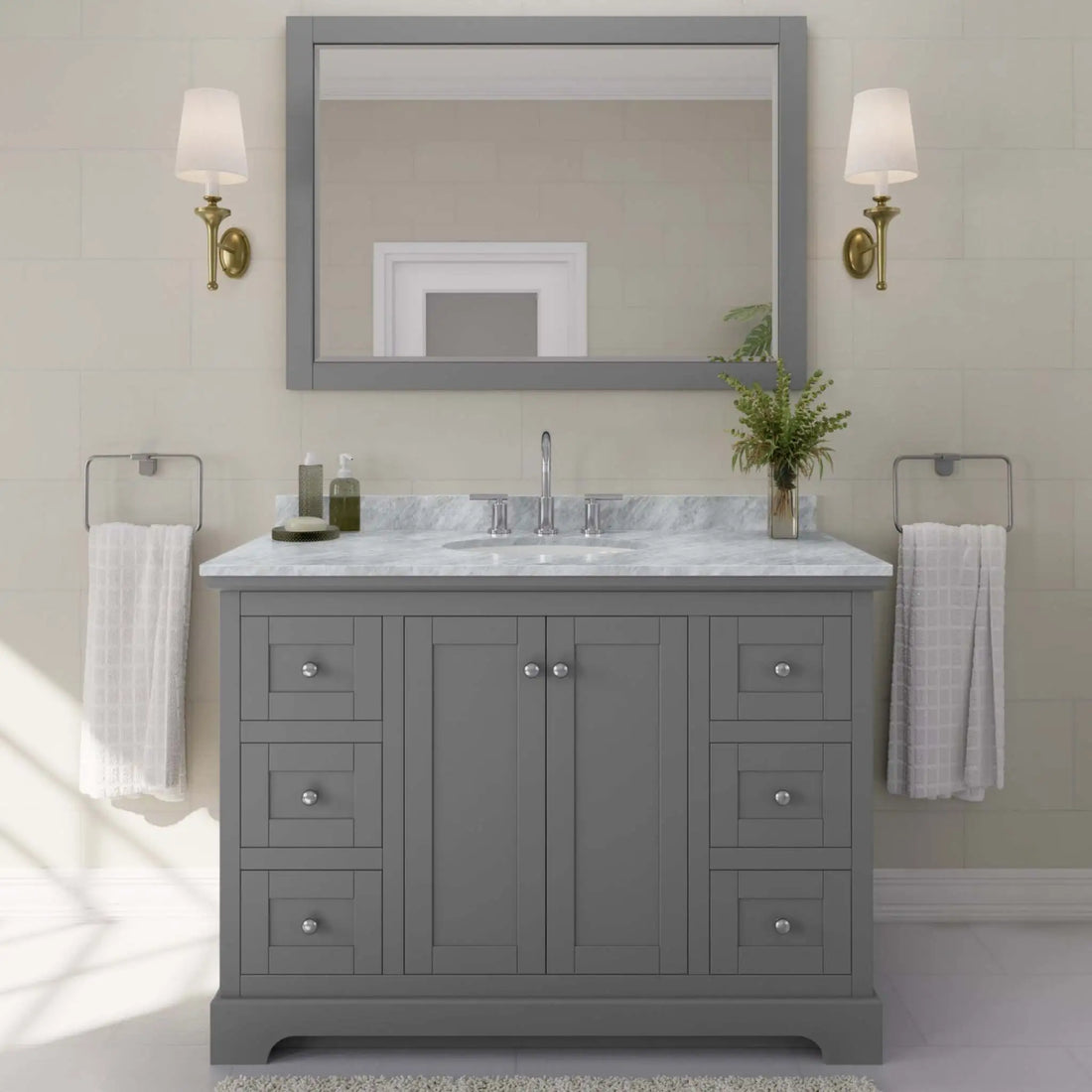 48" Avery Single Bathroom Vanity in Dark Gray with Polished Chrome Trim by Wyndham