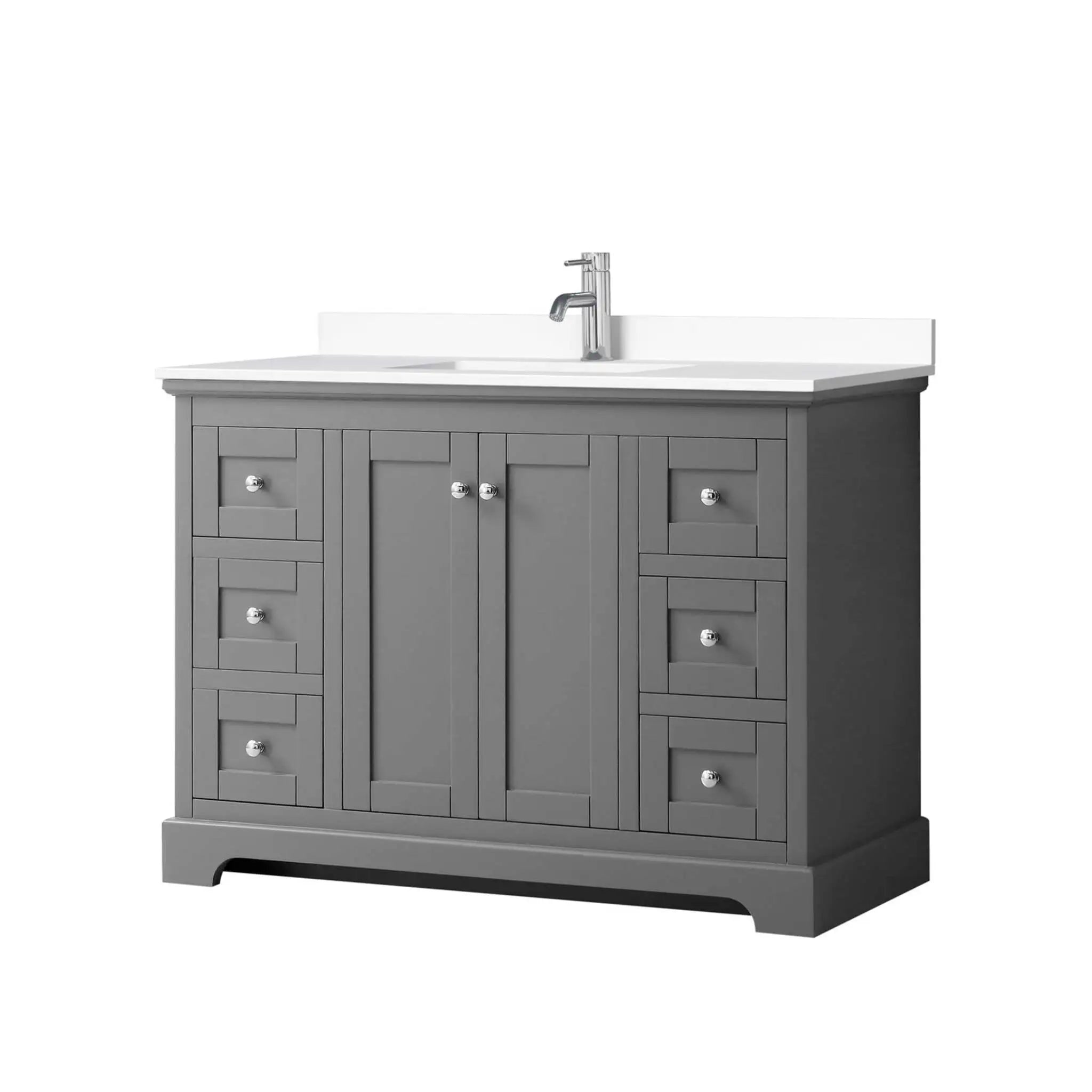48" Avery Single Bathroom Vanity in Dark Gray with Polished Chrome Trim by Wyndham