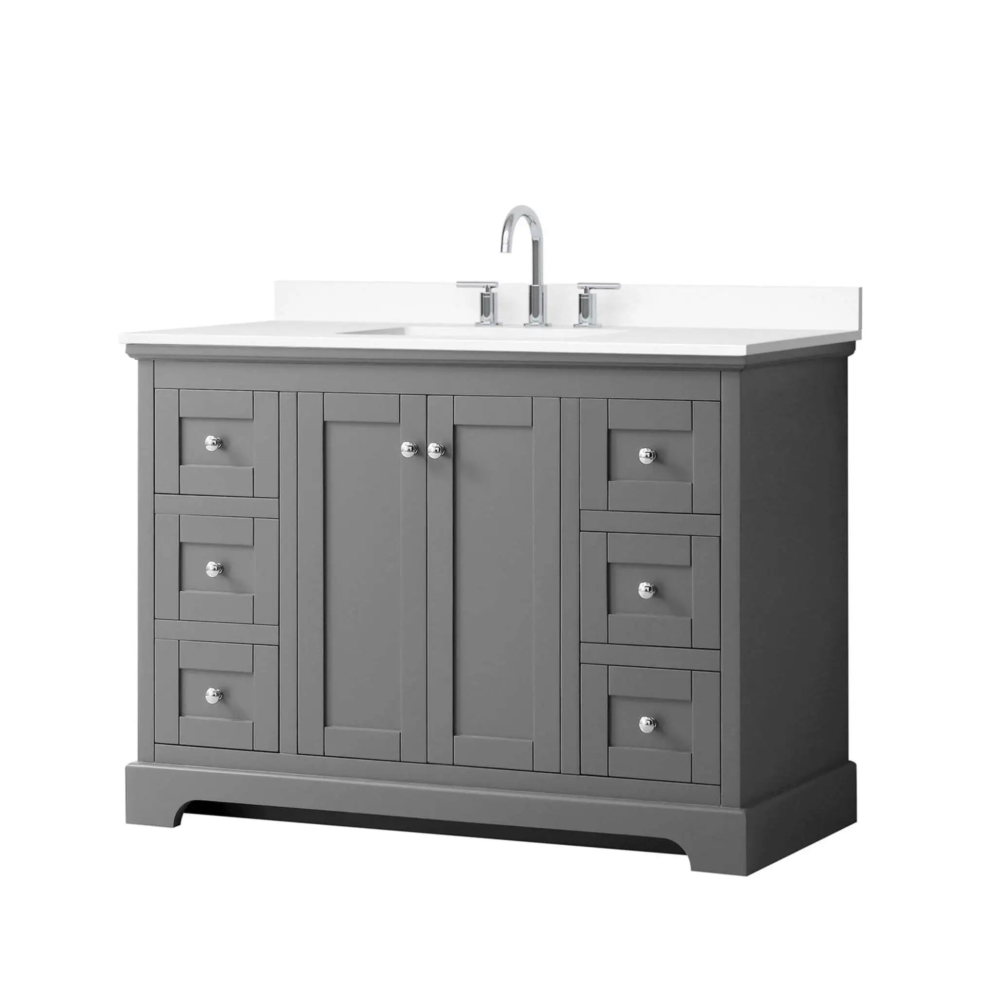 48" Avery Single Bathroom Vanity in Dark Gray with Polished Chrome Trim by Wyndham