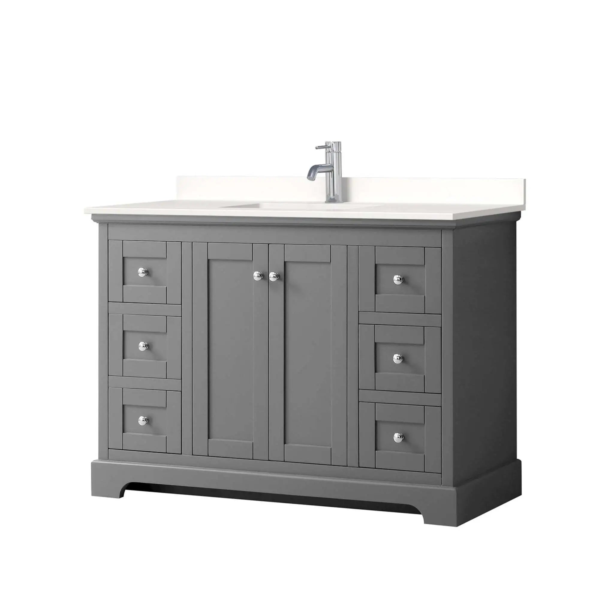 48" Avery Single Bathroom Vanity in Dark Gray with Polished Chrome Trim by Wyndham