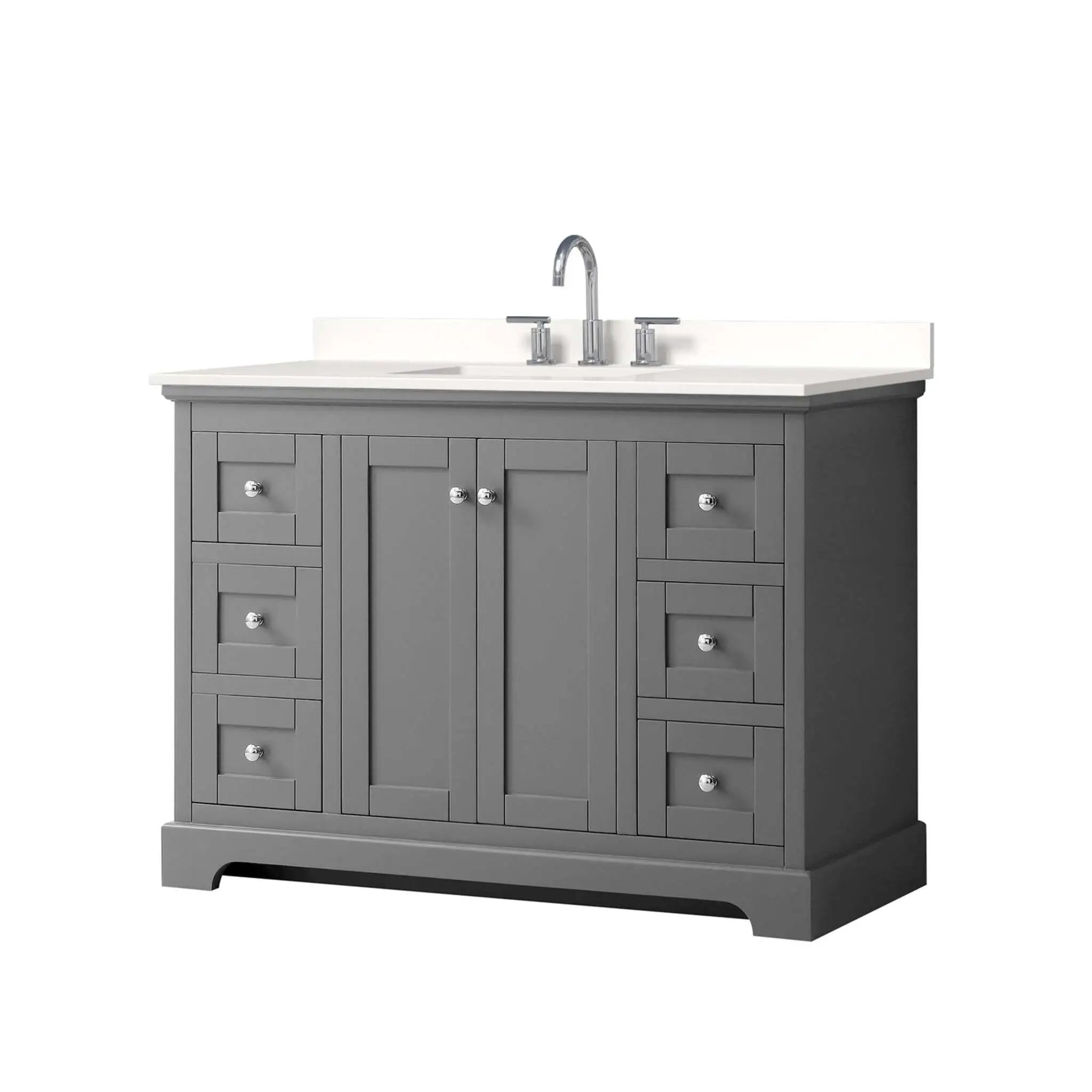48" Avery Single Bathroom Vanity in Dark Gray with Polished Chrome Trim by Wyndham