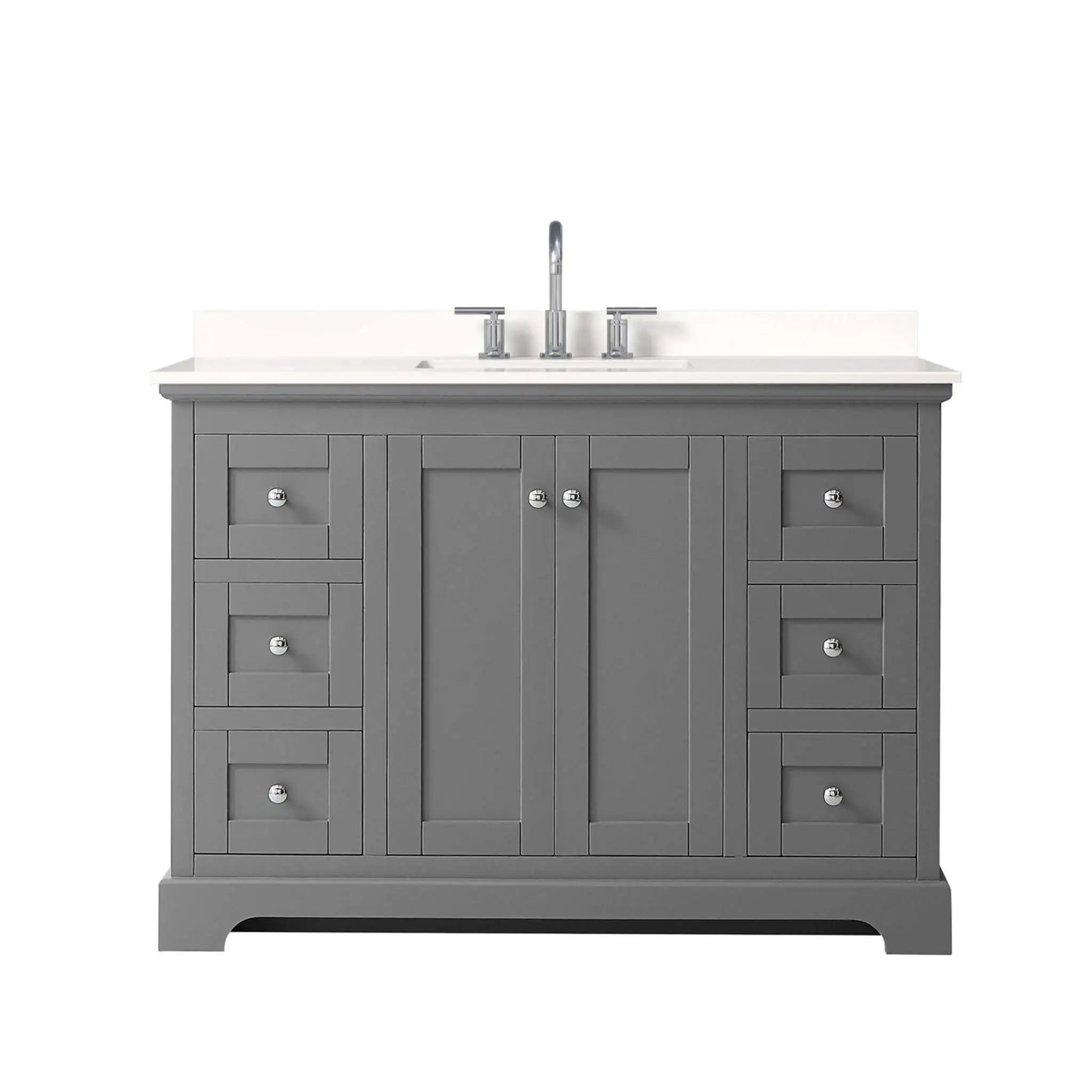 48" Avery Single Bathroom Vanity in Dark Gray with Polished Chrome Trim by Wyndham