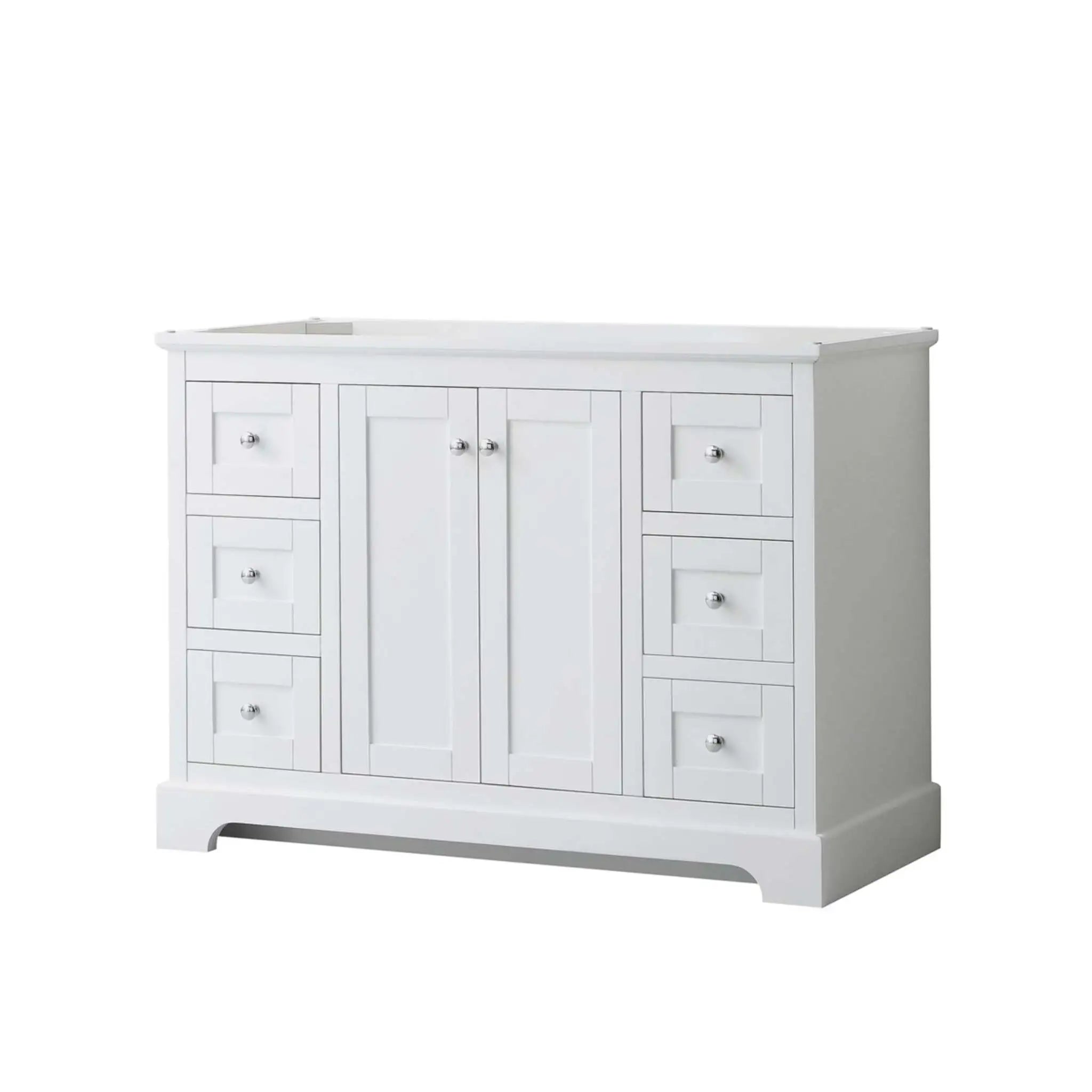 48" Avery Single Bathroom Vanity in White with Polished Chrome Trim by Wyndham