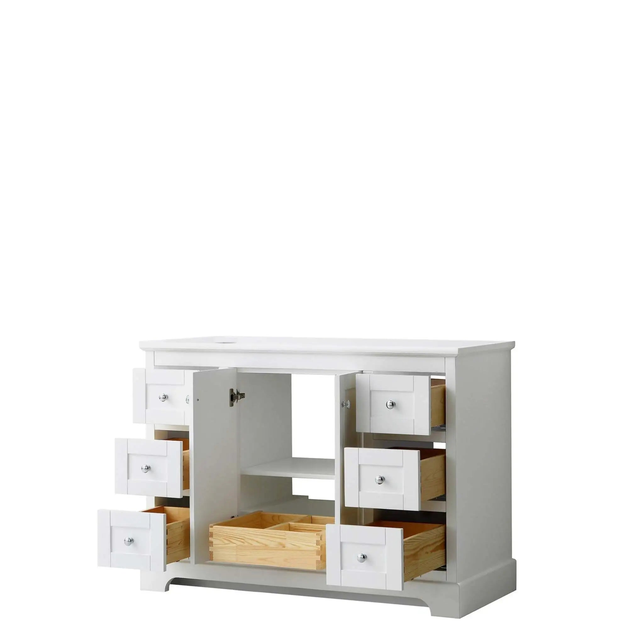 48" Avery Single Bathroom Vanity in White with Polished Chrome Trim by Wyndham