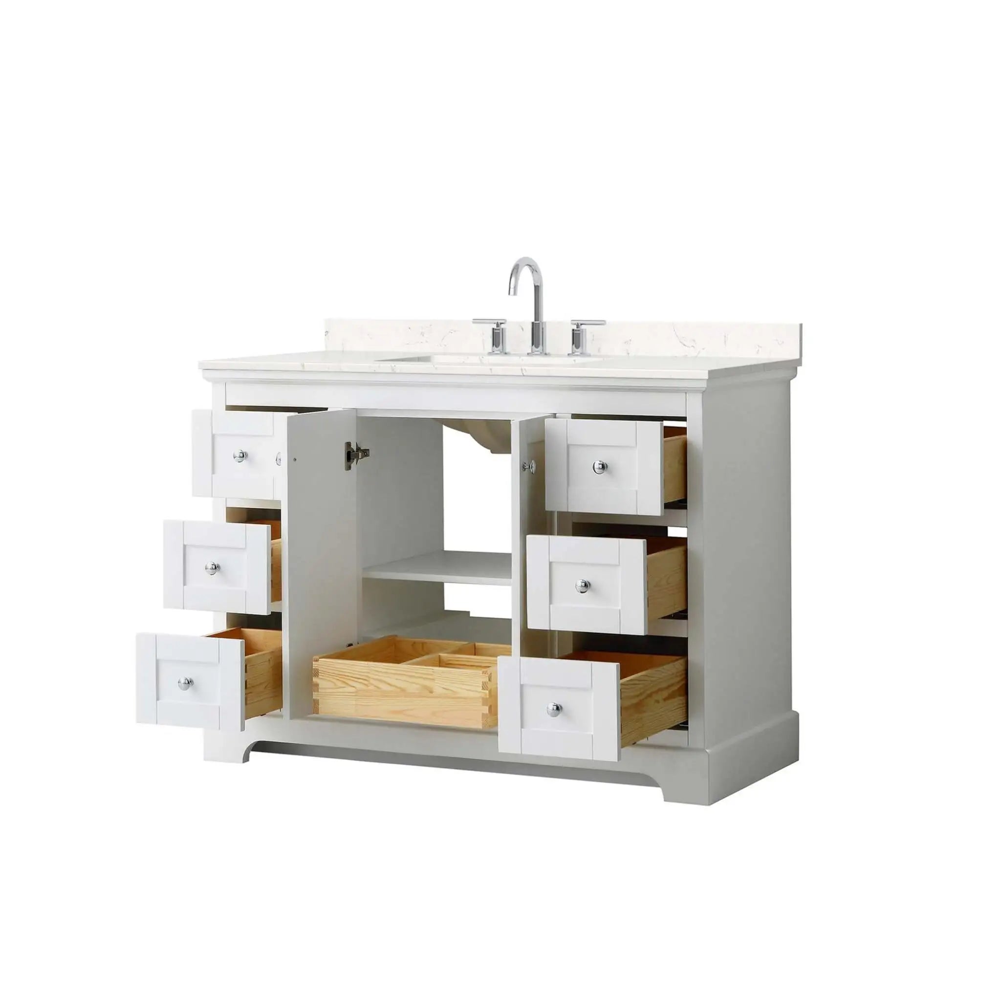 48" Avery Single Bathroom Vanity in White with Polished Chrome Trim by Wyndham