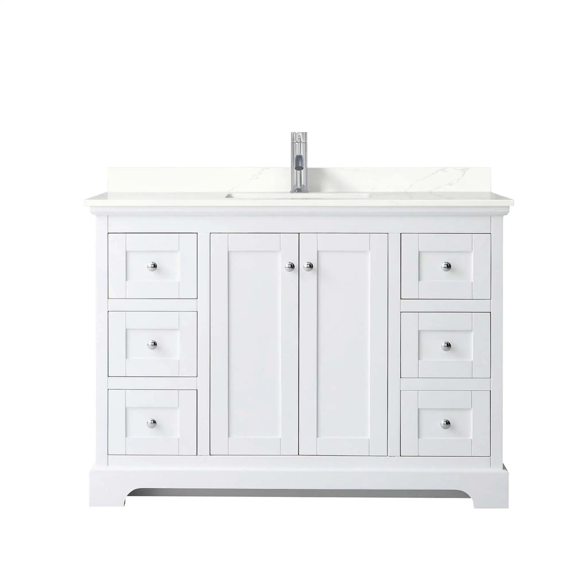48" Avery Single Bathroom Vanity in White with Polished Chrome Trim by Wyndham