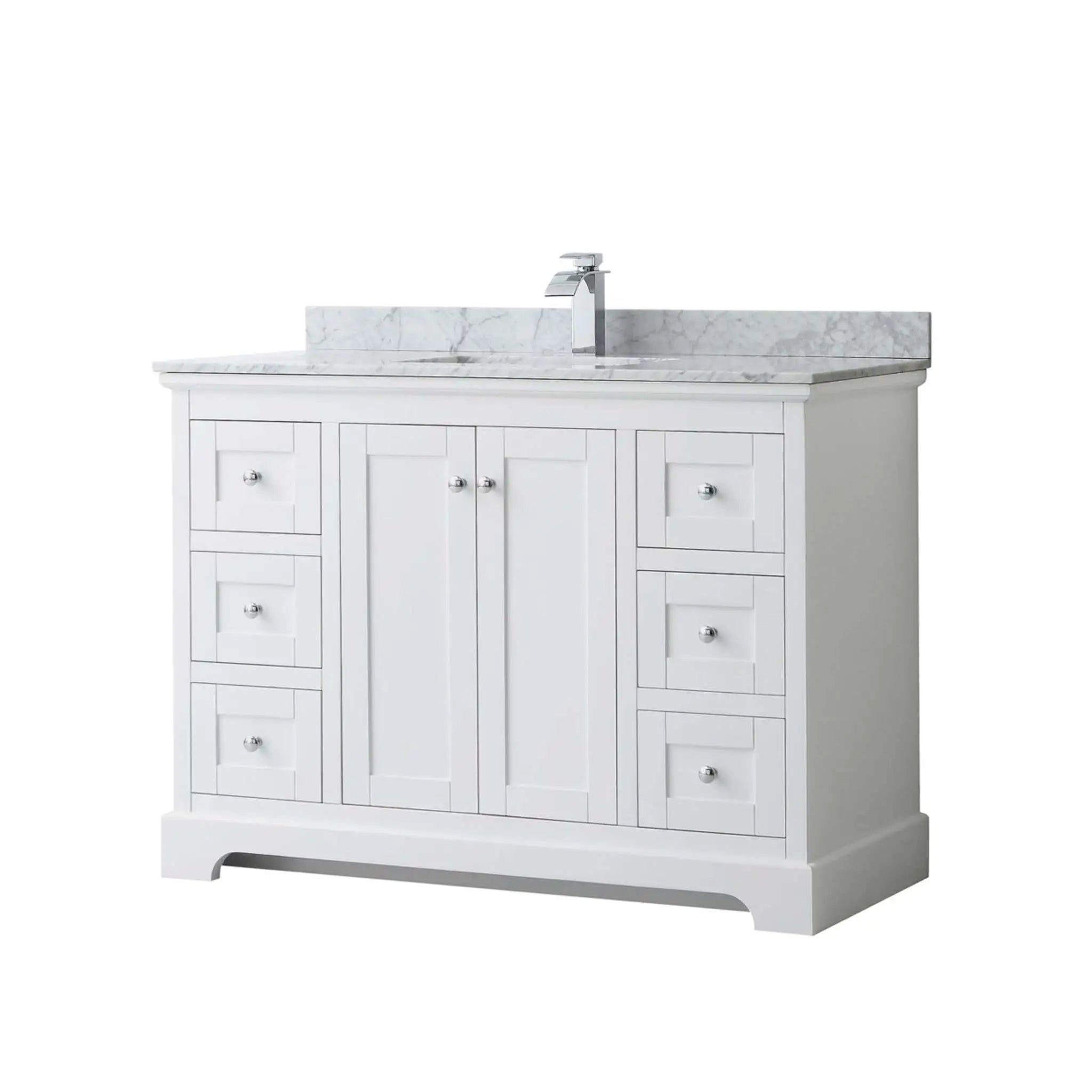 48" Avery Single Bathroom Vanity in White with Polished Chrome Trim by Wyndham