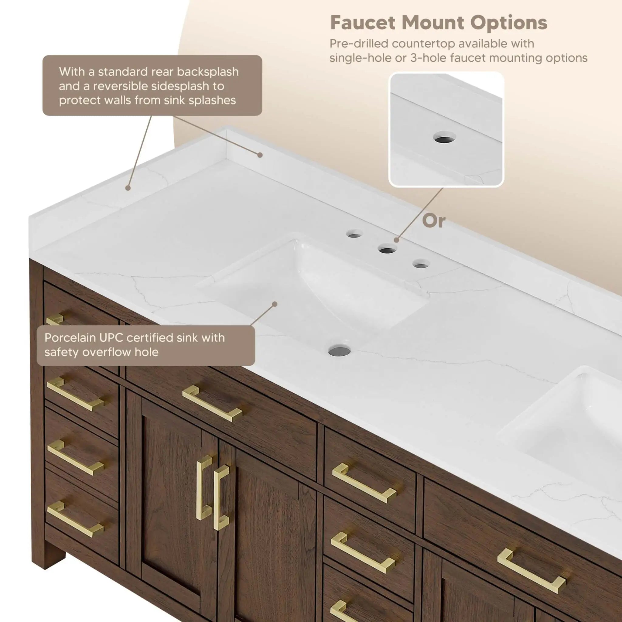 48" Beckett Double Bathroom Vanity in Dark Walnut with Matte Black Trim by Wyndham