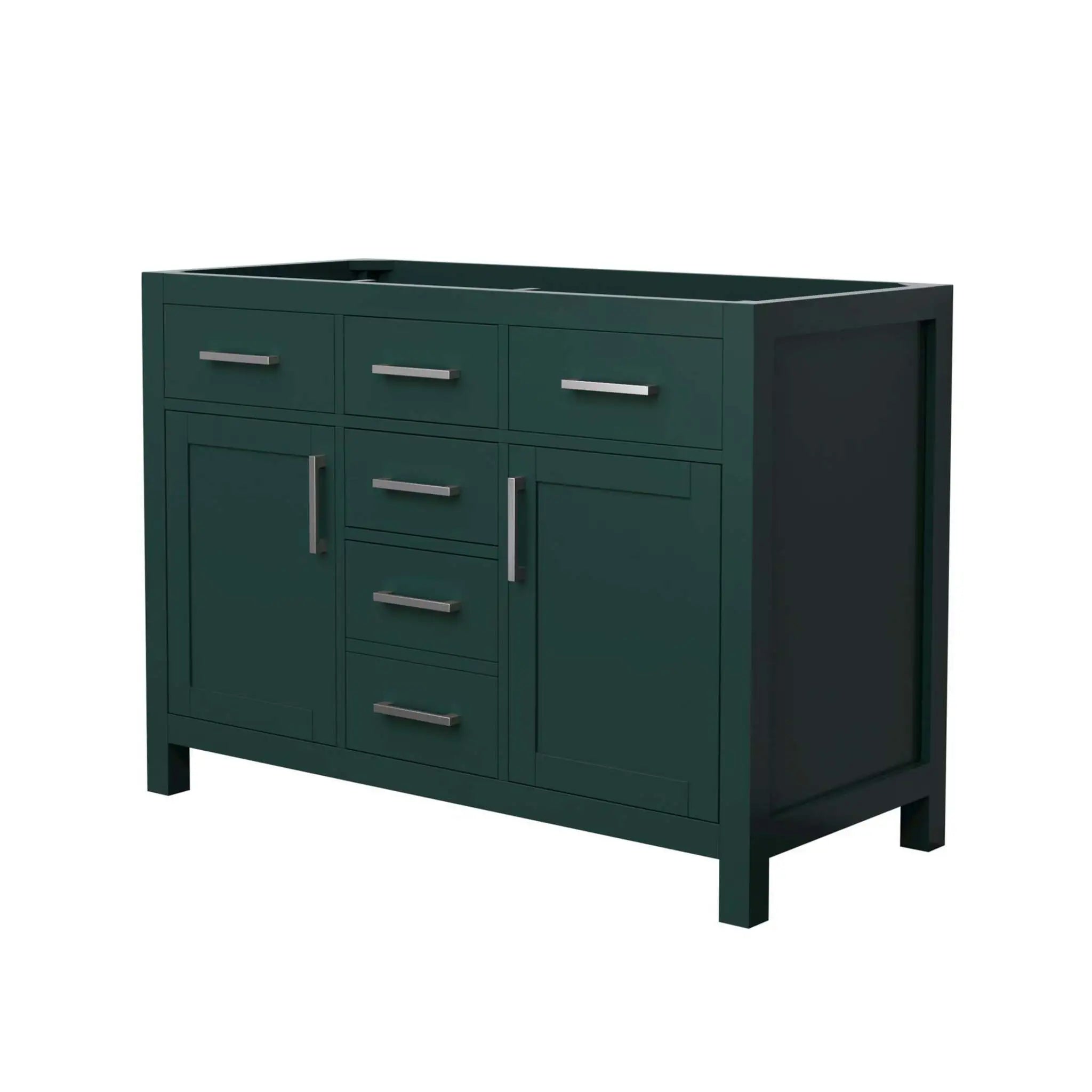 48" Beckett Double Bathroom Vanity in Green with Brushed Nickel Trim by Wyndham