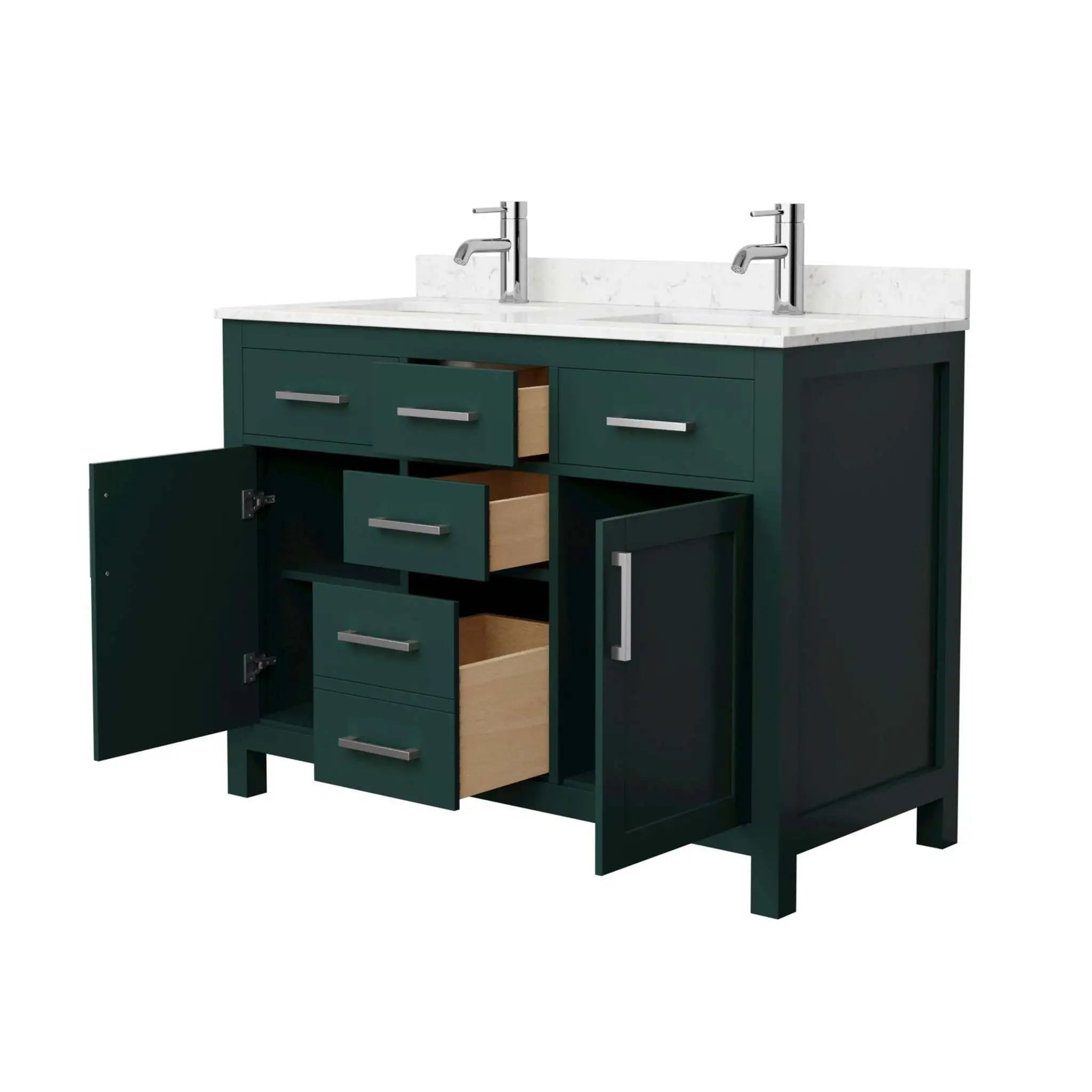 48" Beckett Double Bathroom Vanity in Green with Brushed Nickel Trim by Wyndham