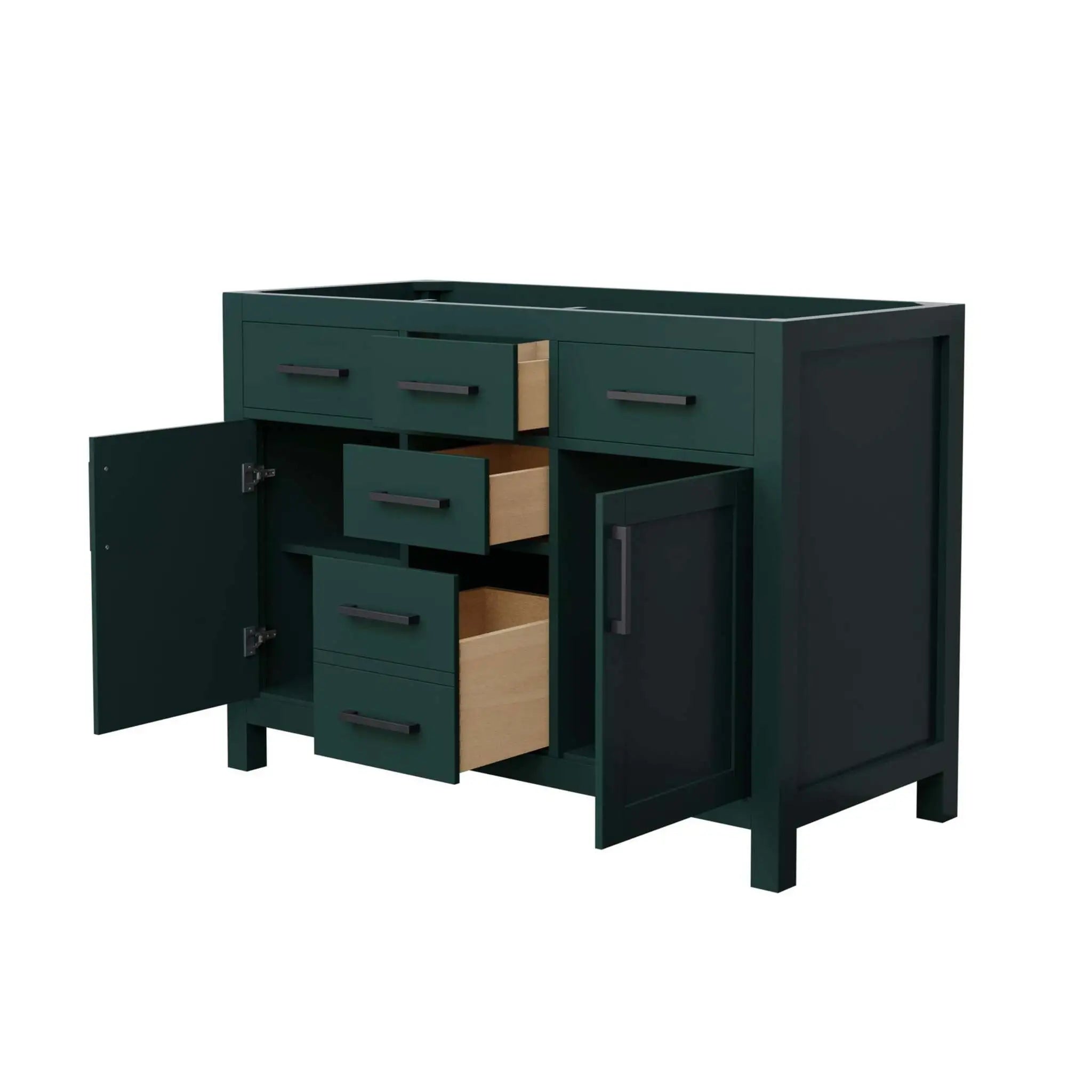48" Beckett Double Bathroom Vanity in Green with Matte Black Trim by Wyndham