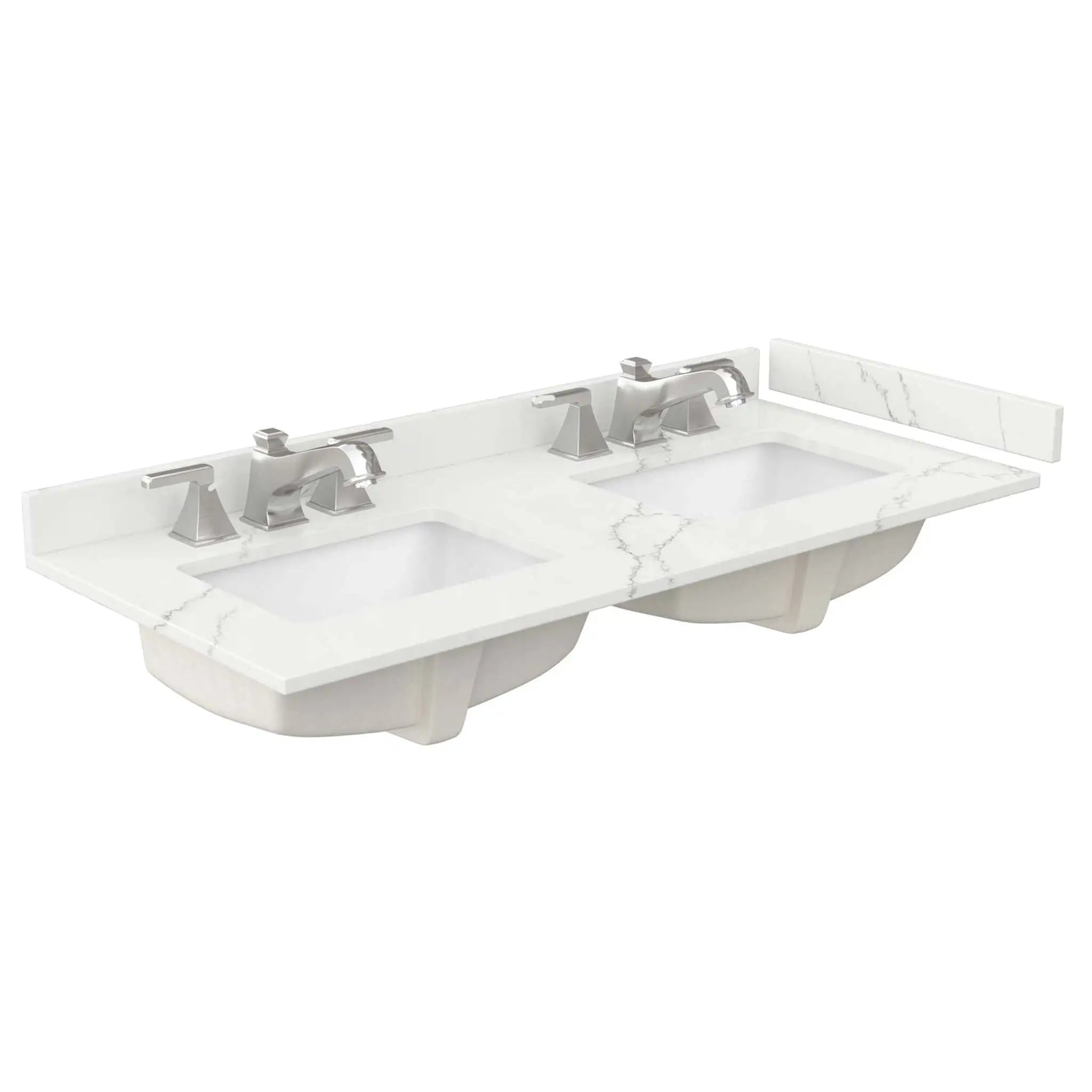 48" Beckett Double Bathroom Vanity in Whitewashed Oak with Brushed Gold Trim by Wyndham
