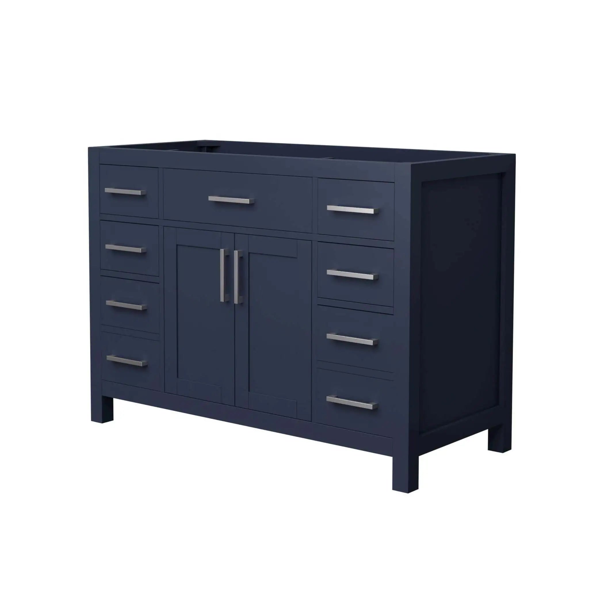 48" Beckett Single Bathroom Vanity in Dark Blue with Brushed Nickel Trim by Wyndham