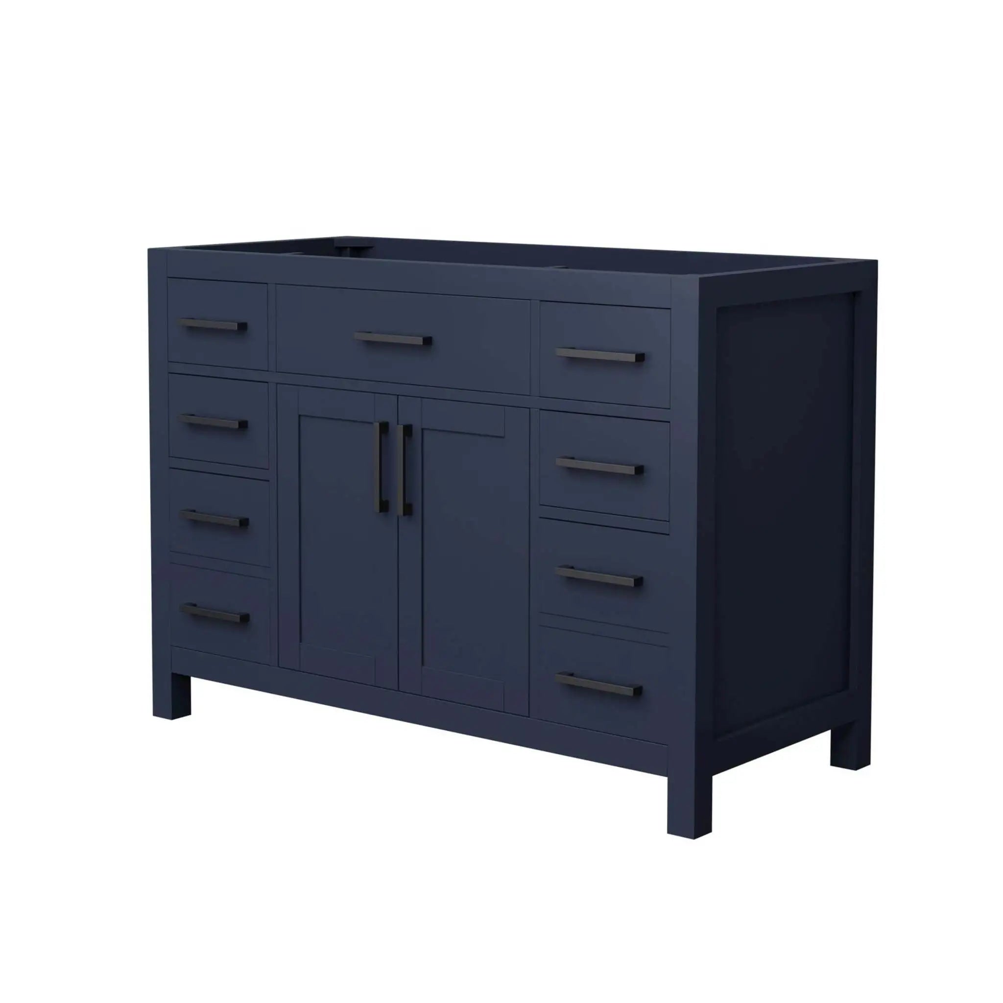 48" Beckett Single Bathroom Vanity in Dark Blue with Matte Black Trim by Wyndham