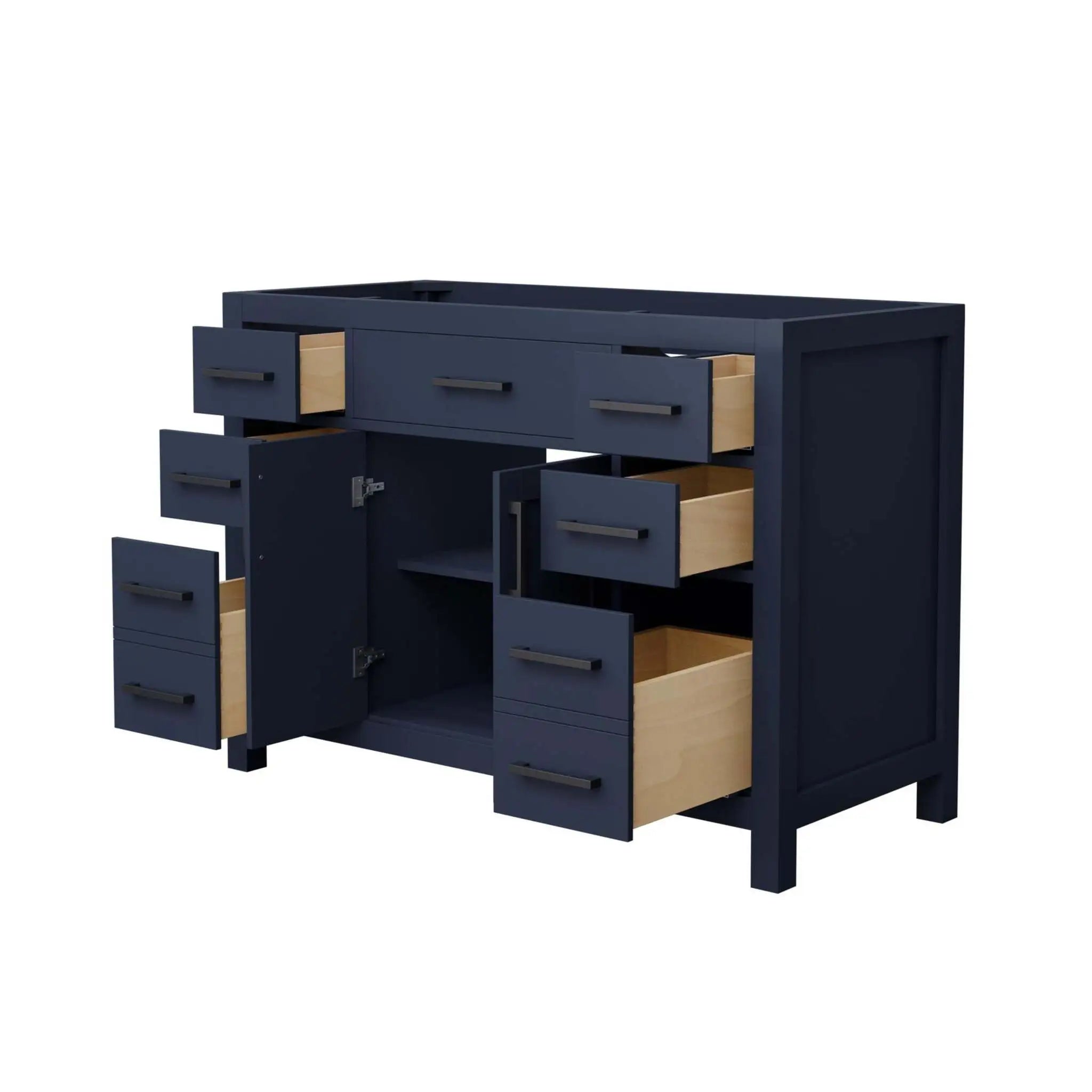 48" Beckett Single Bathroom Vanity in Dark Blue with Matte Black Trim by Wyndham
