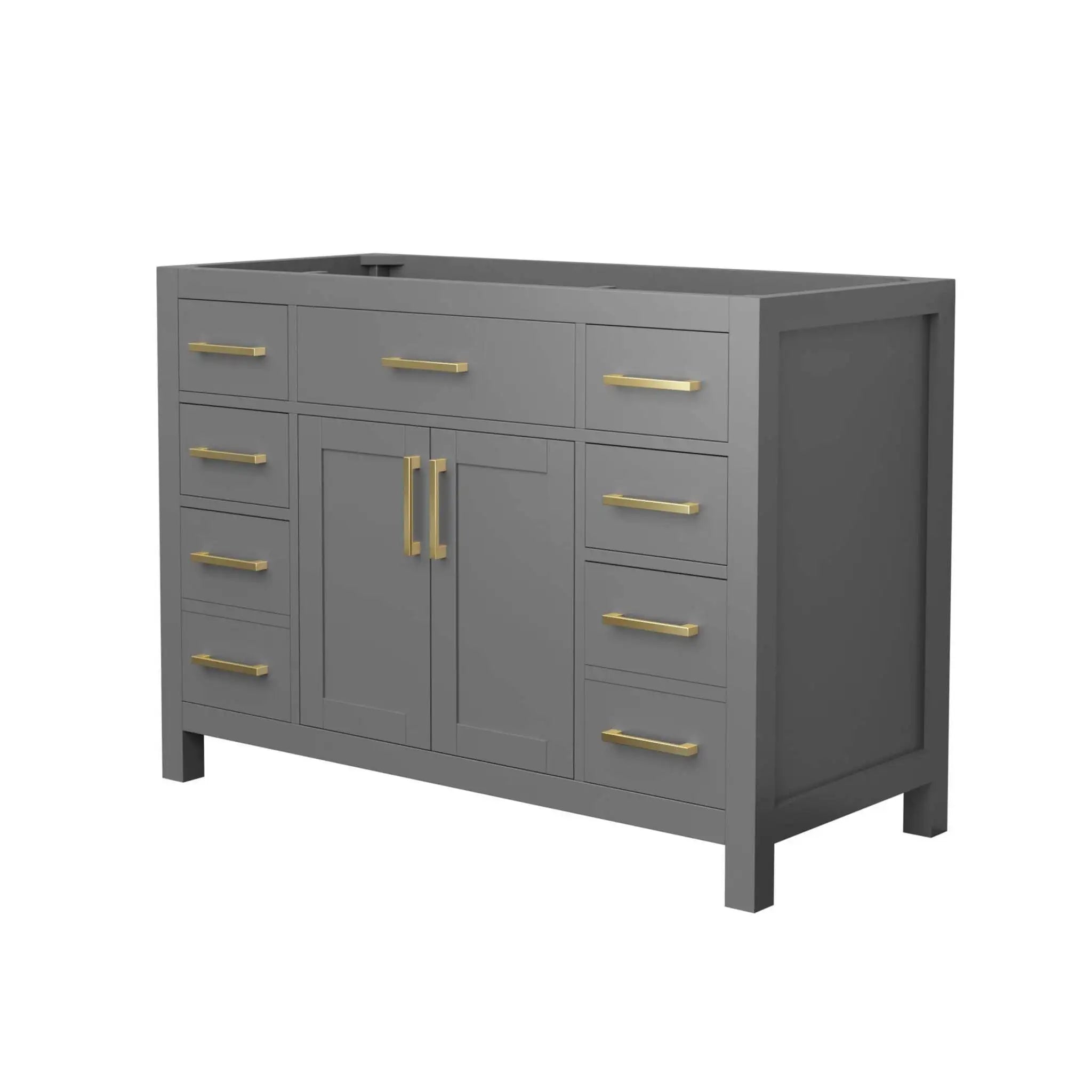 48" Beckett Single Bathroom Vanity in Dark Gray with Brushed Gold Trim by Wyndham