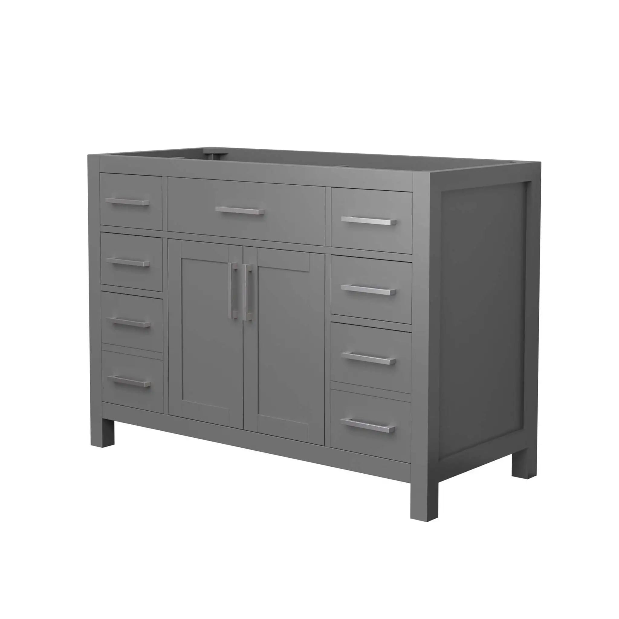 48" Beckett Single Bathroom Vanity in Dark Gray with Brushed Nickel Trim by Wyndham