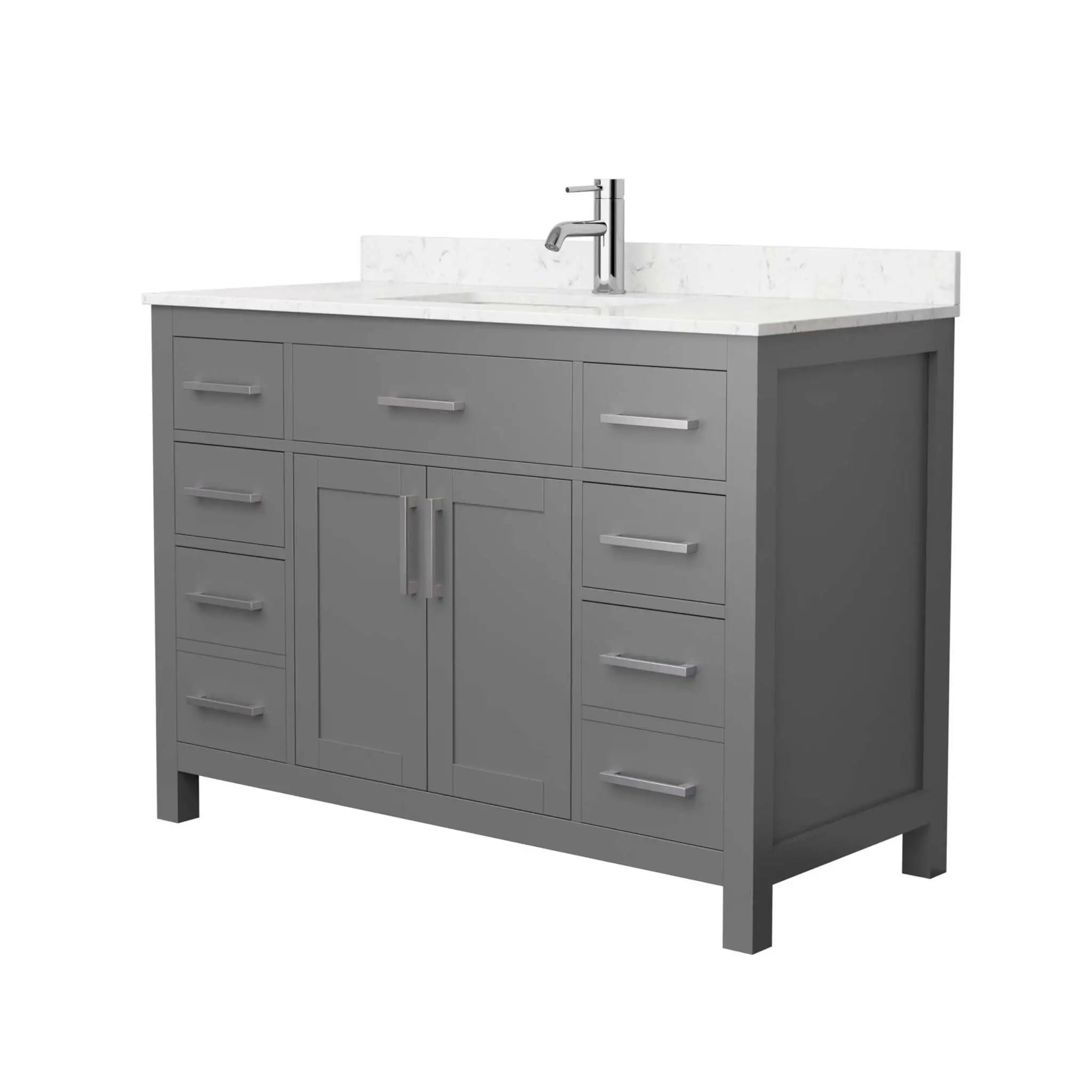 48" Beckett Single Bathroom Vanity in Dark Gray with Brushed Nickel Trim by Wyndham