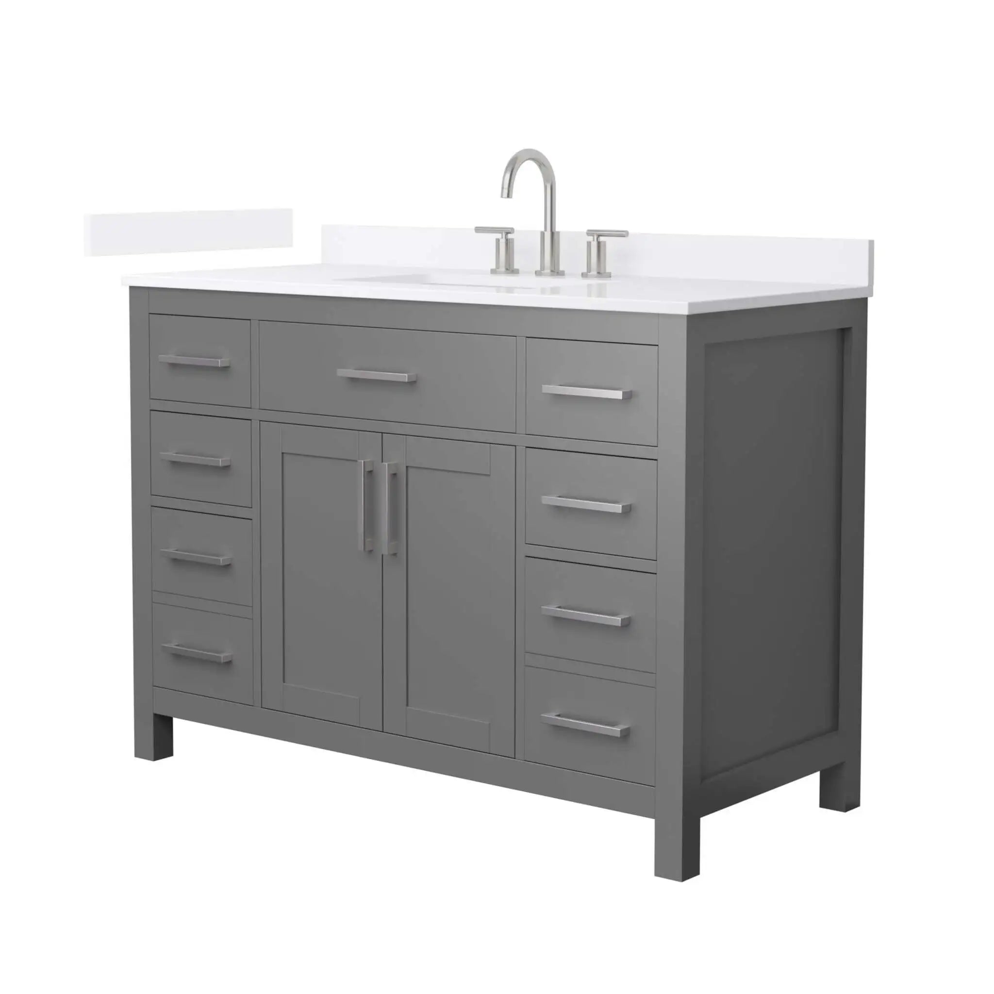 48" Beckett Single Bathroom Vanity in Dark Gray with Brushed Nickel Trim by Wyndham