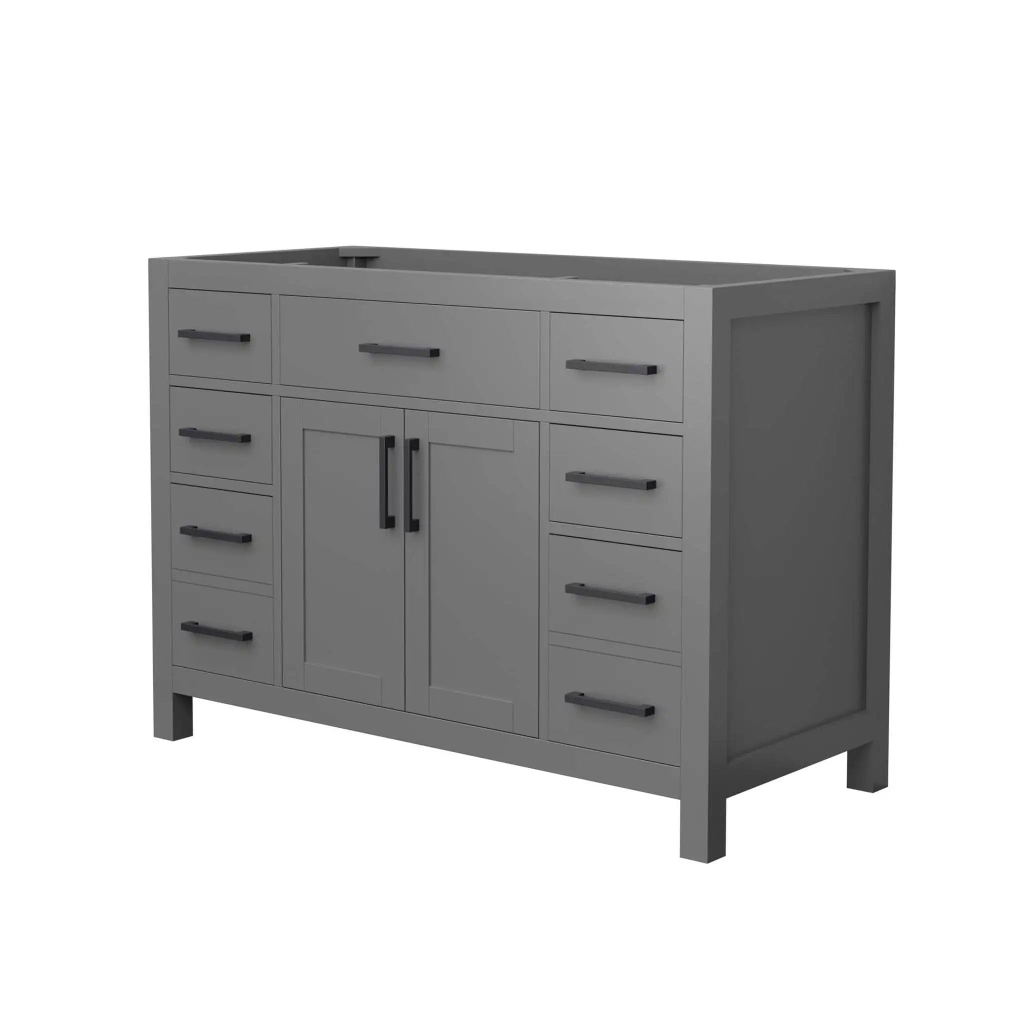 48" Beckett Single Bathroom Vanity in Dark Gray with Matte Black Trim by Wyndham