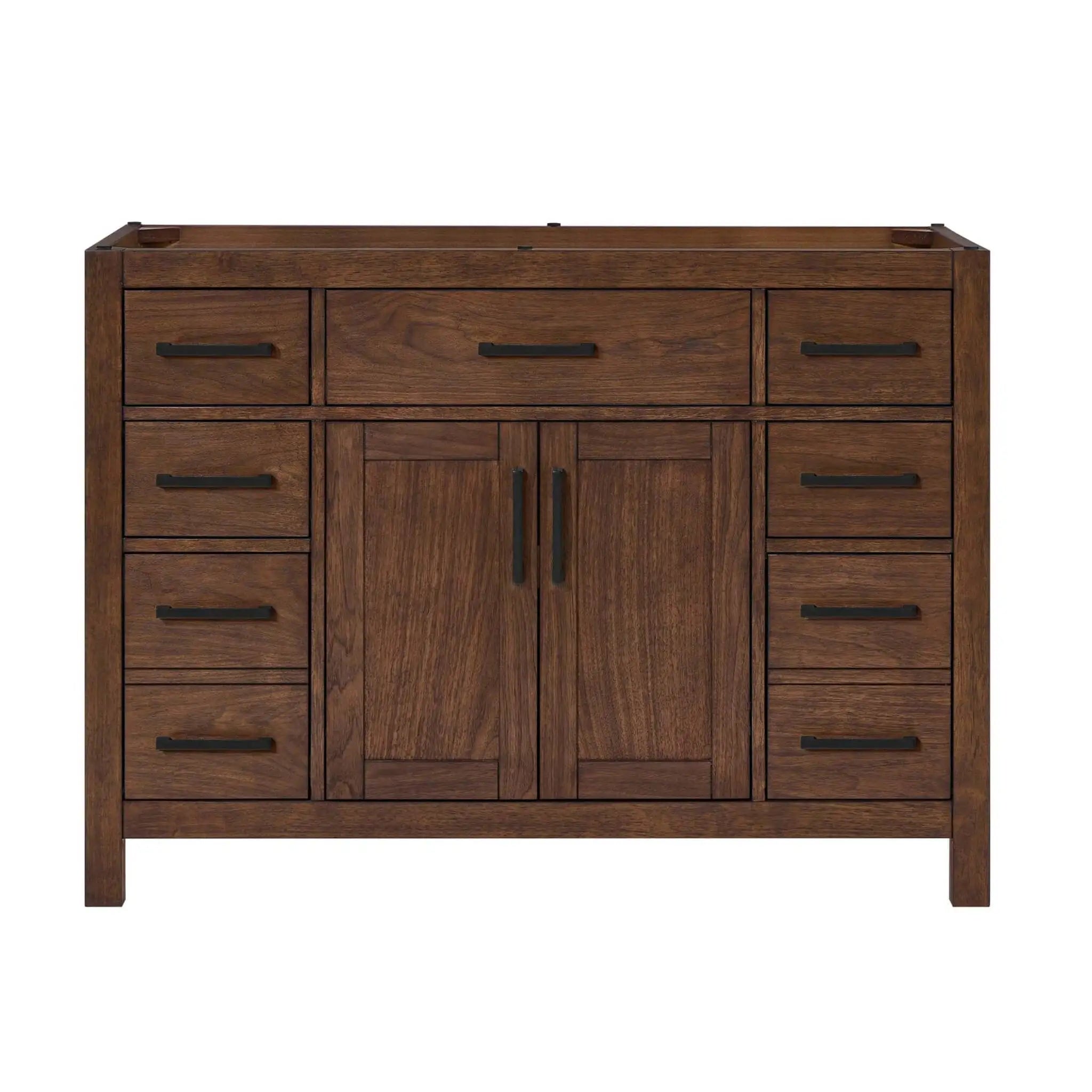48" Beckett Single Bathroom Vanity in Dark Walnut with Matte Black Trim by Wyndham