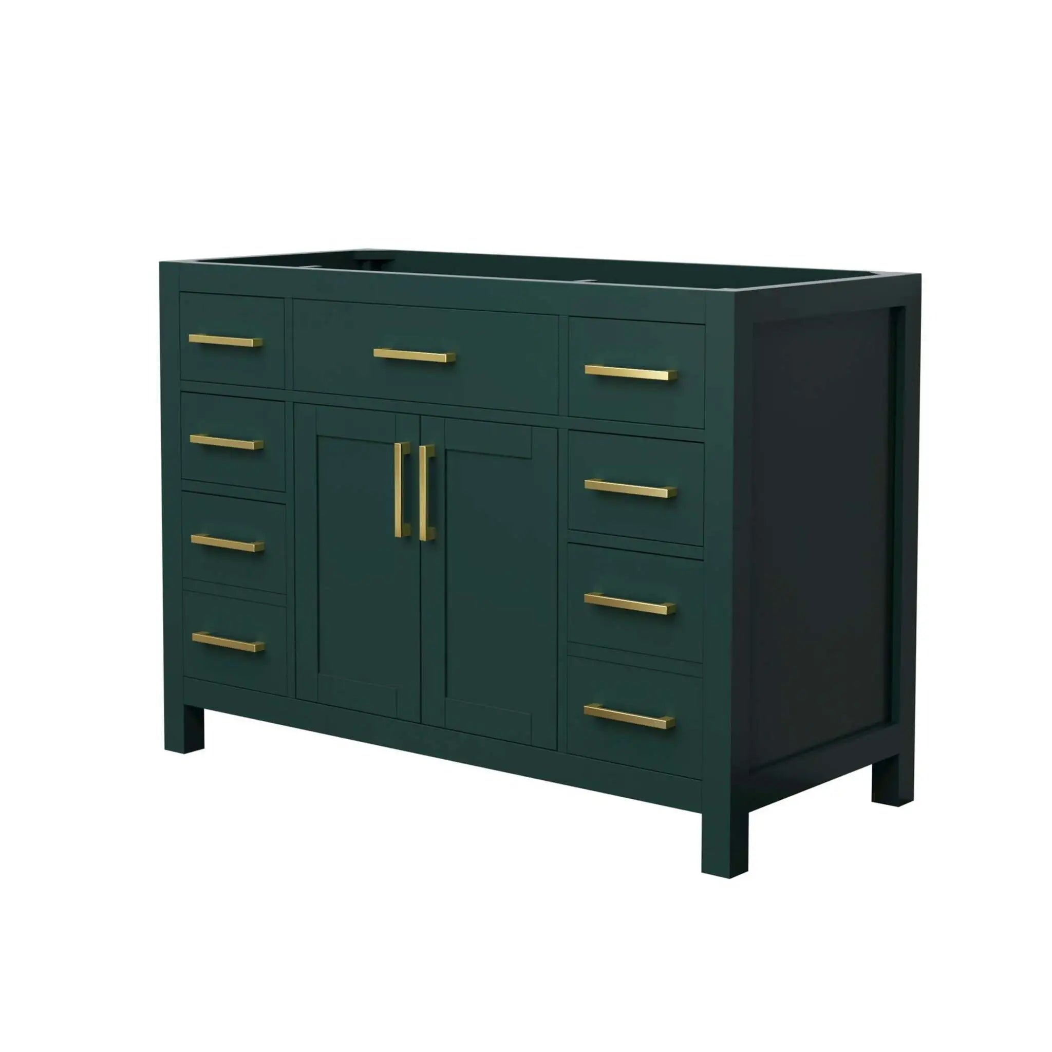 48" Beckett Single Bathroom Vanity in Green with Brushed Gold Trim by Wyndham
