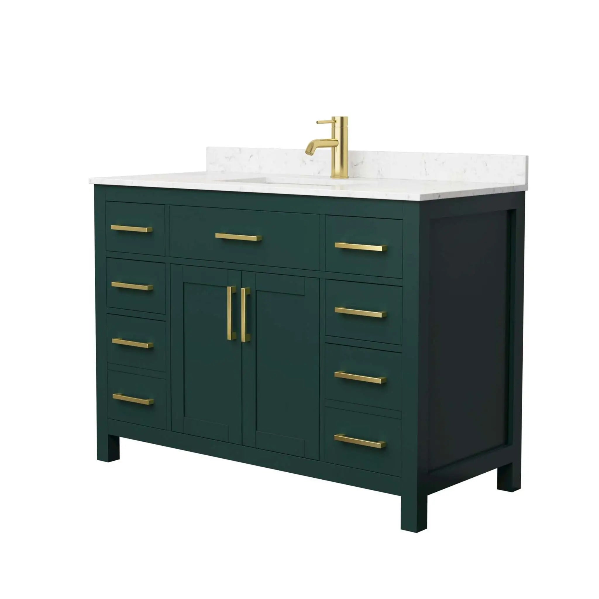 48" Beckett Single Bathroom Vanity in Green with Brushed Gold Trim by Wyndham